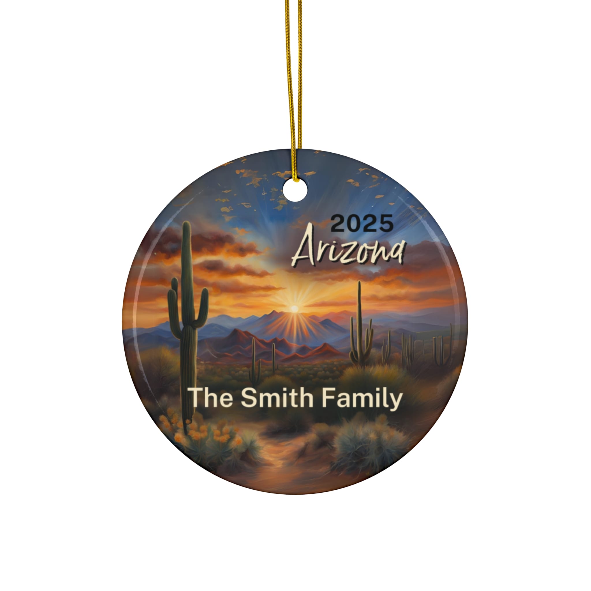 Arizona Ornament: Single-Sided + Year + Personalization