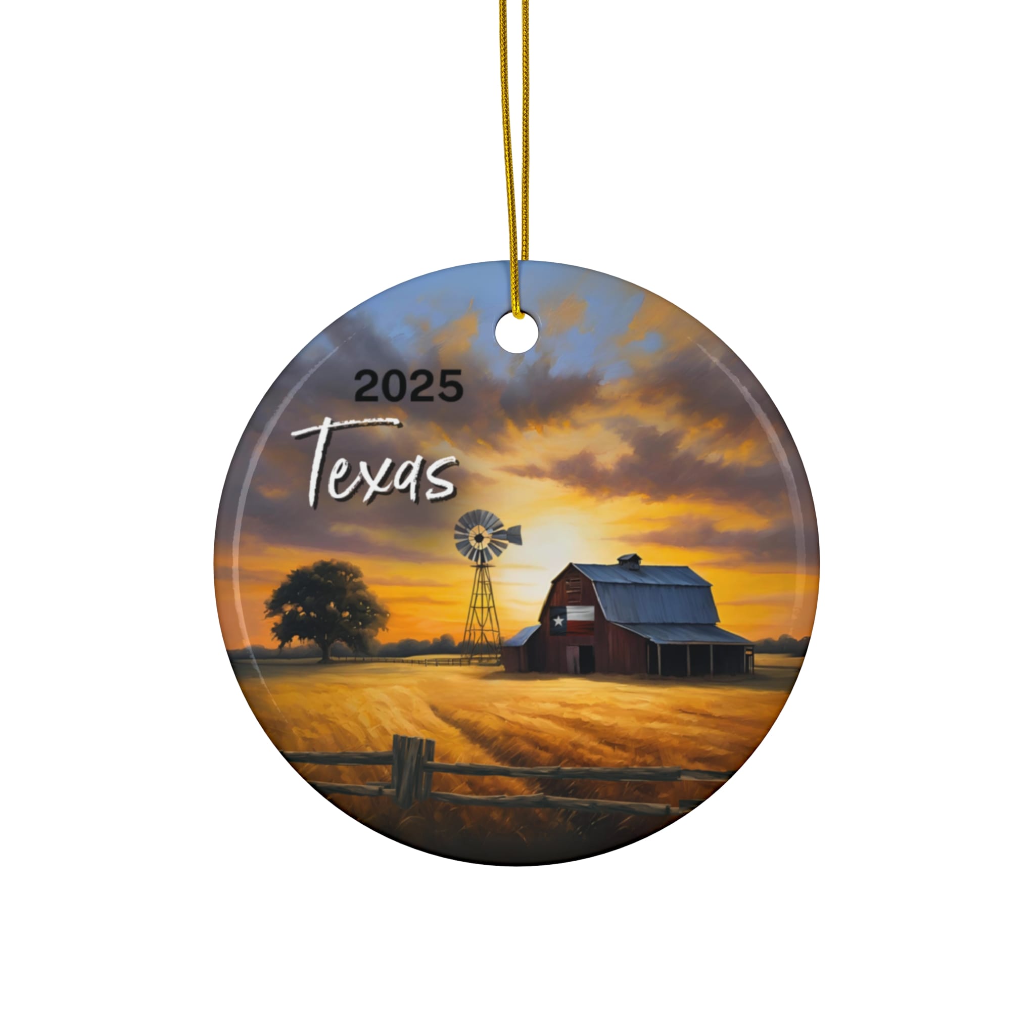 Texas Ornament: Single-Sided + Year