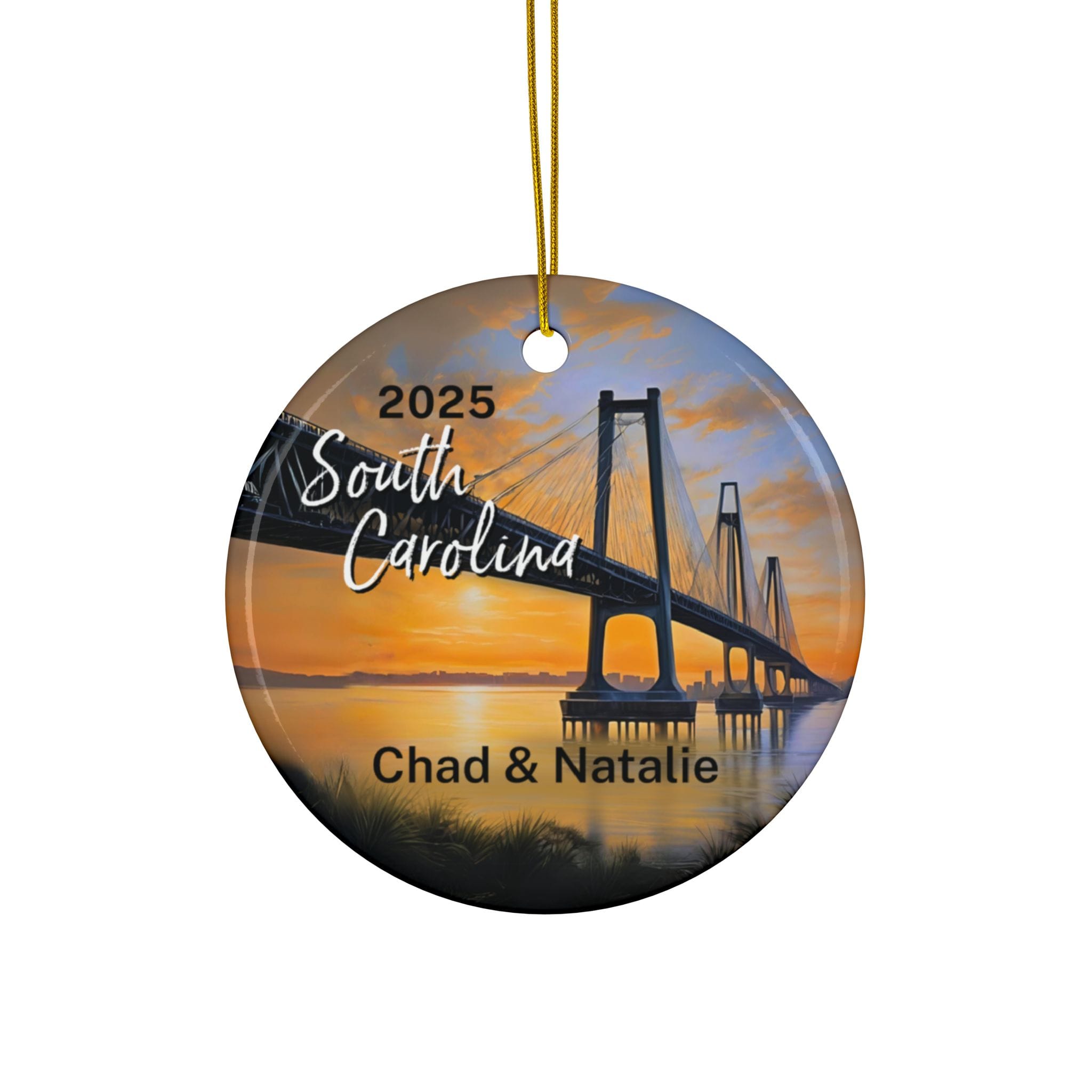 South Carolina Ornament: Double-Sided + Year + Personalization
