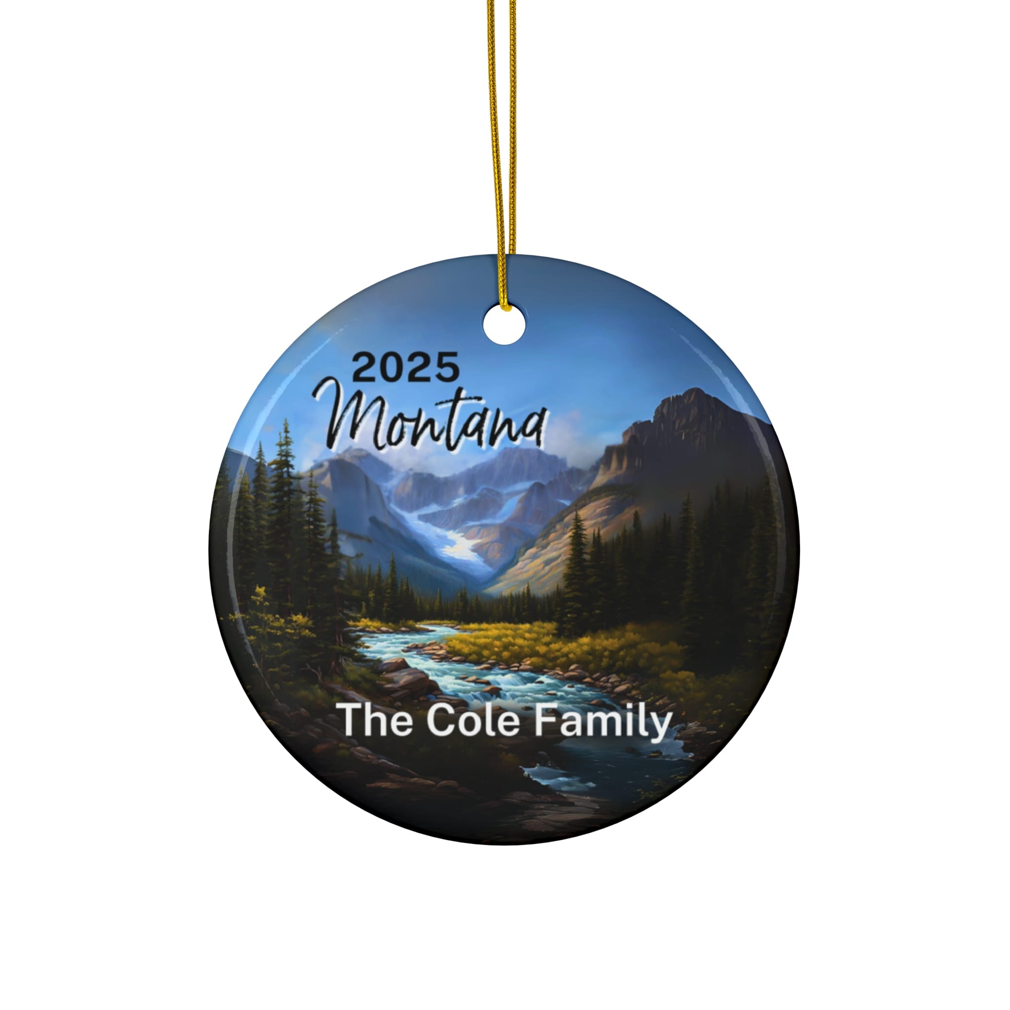 Montana Ornament: Single-Sided + Year + Personalization