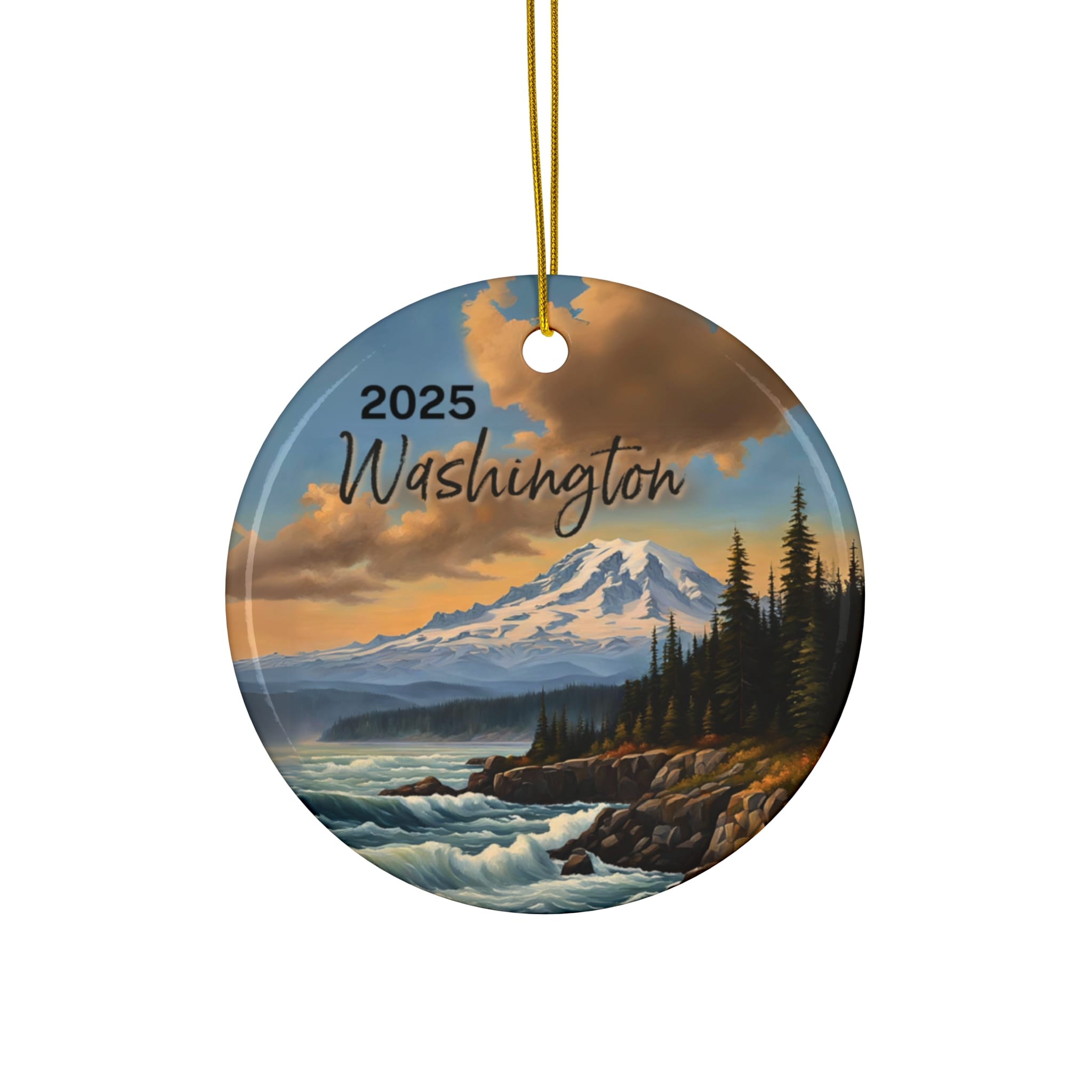 Washington Ornament: Single-Sided + Year