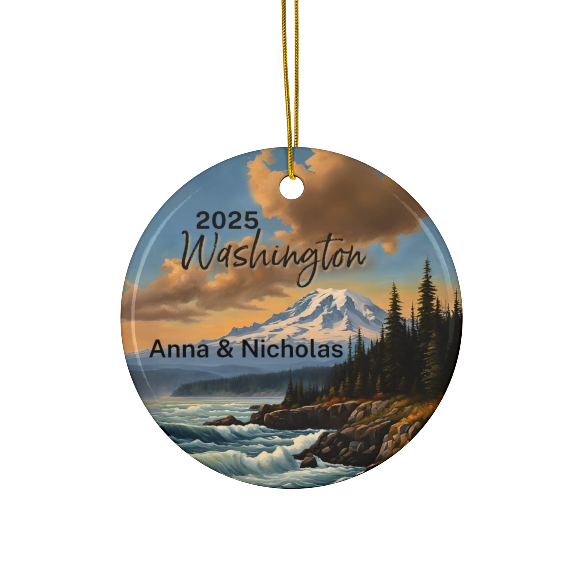 Washington Ornament: Single-Sided + Year + Personalization