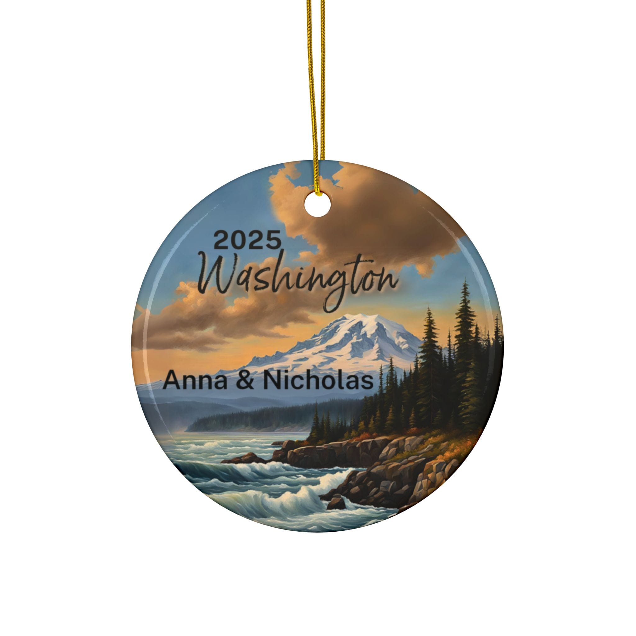 Washington Ornament: Double-Sided + Year + Personalization