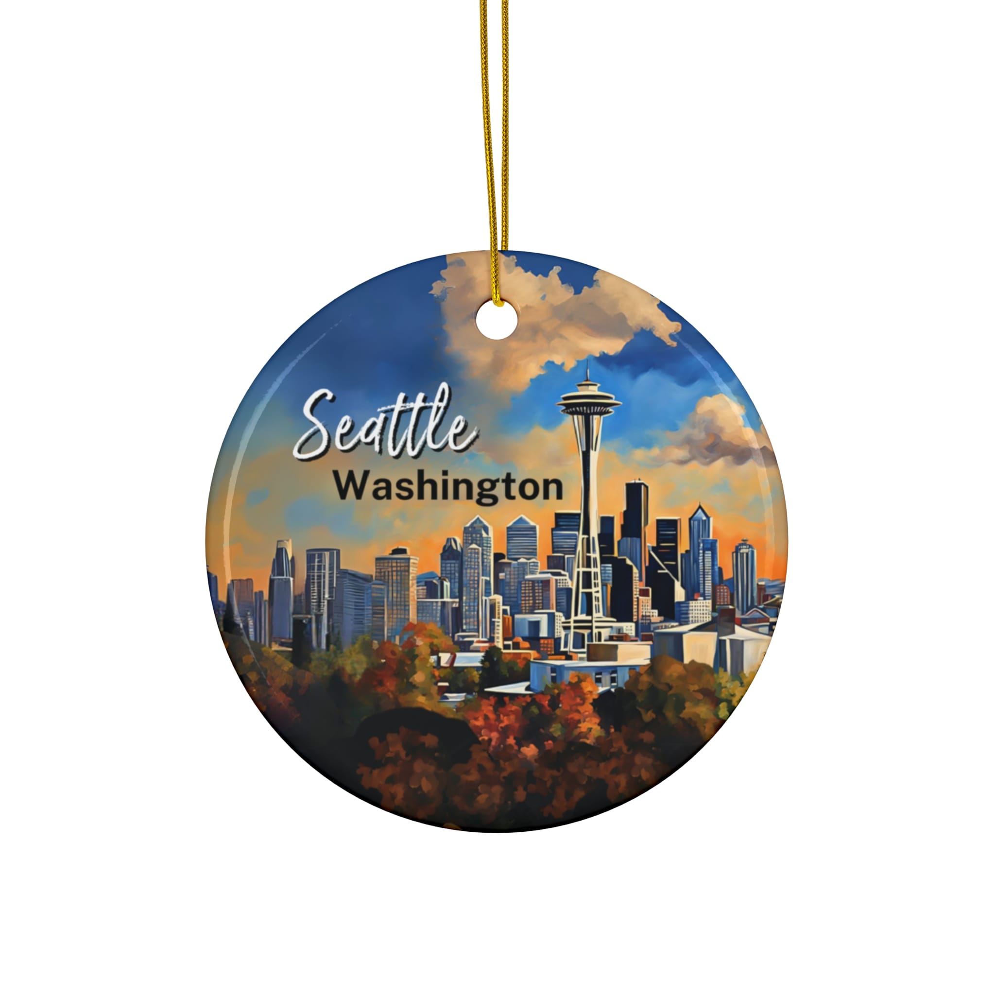 Seattle Washington Ornament: Single-Sided