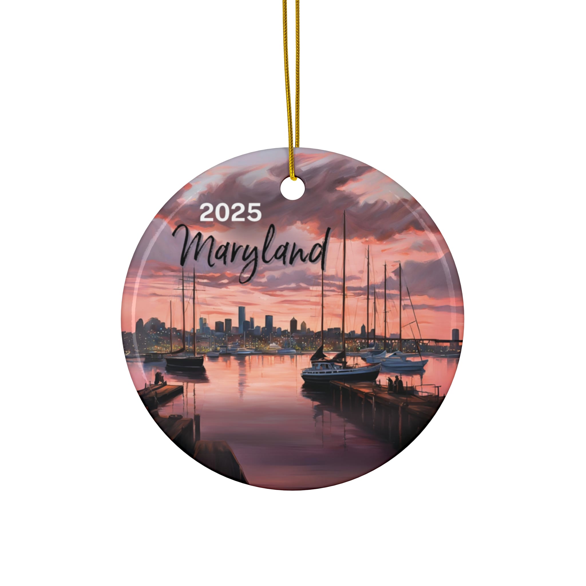 Maryland Ornament: Single-Sided + Year