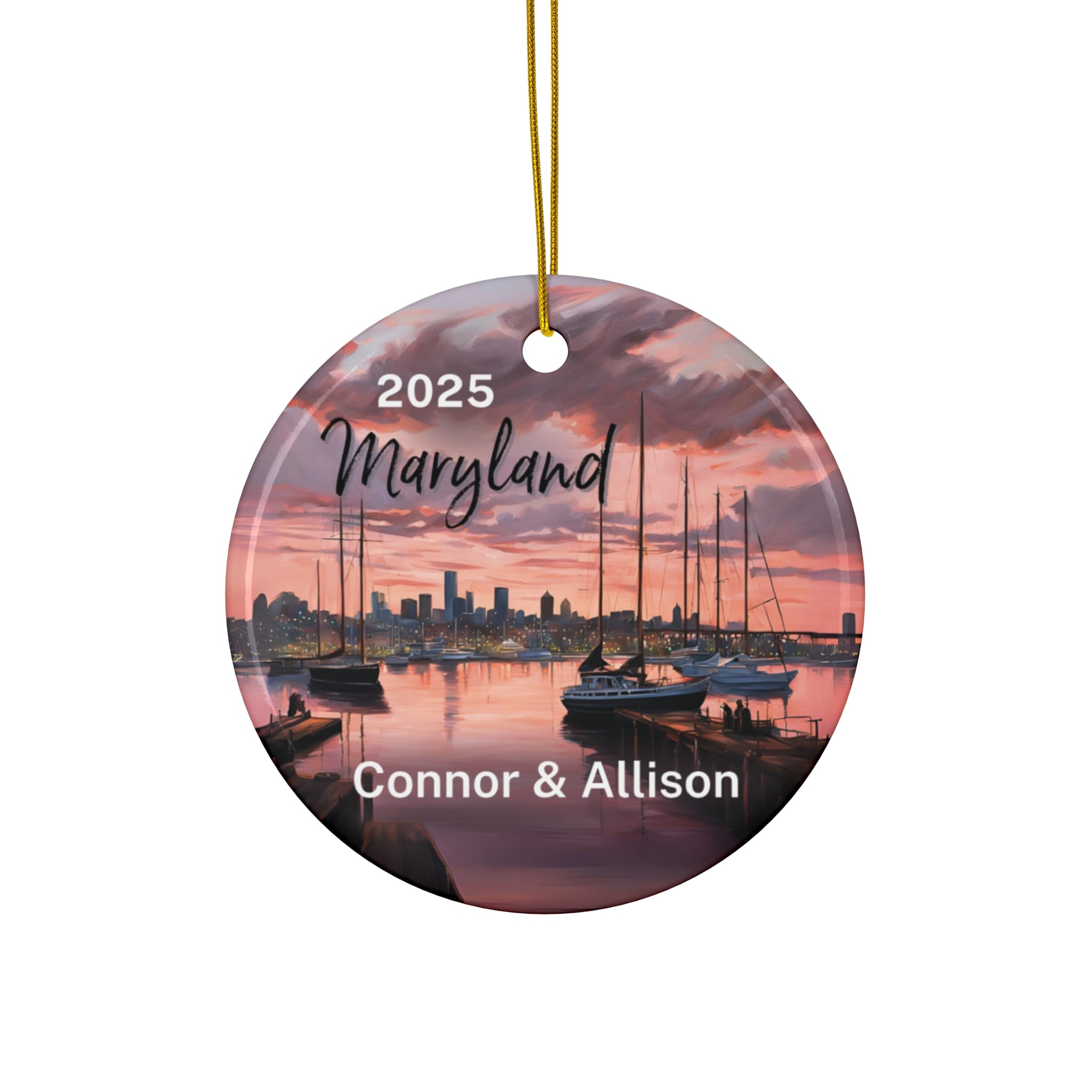 Maryland Ornament: Single-Sided + Year + Personalization