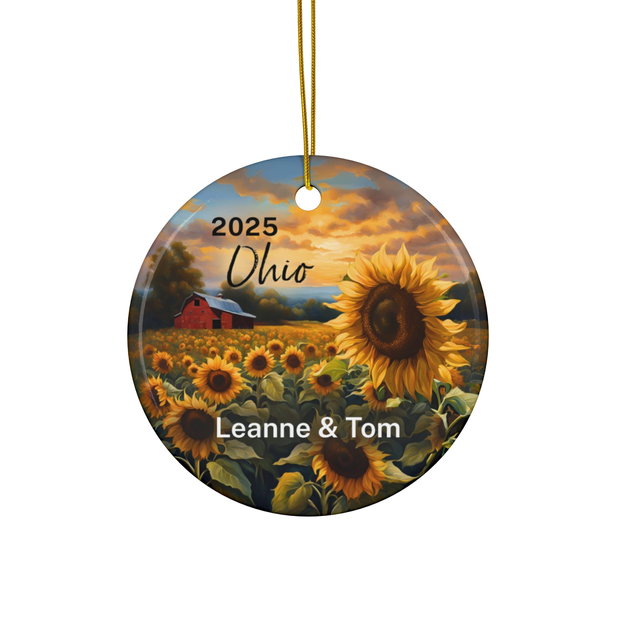 Ohio Ornament: Single-Sided + Year + Personalization