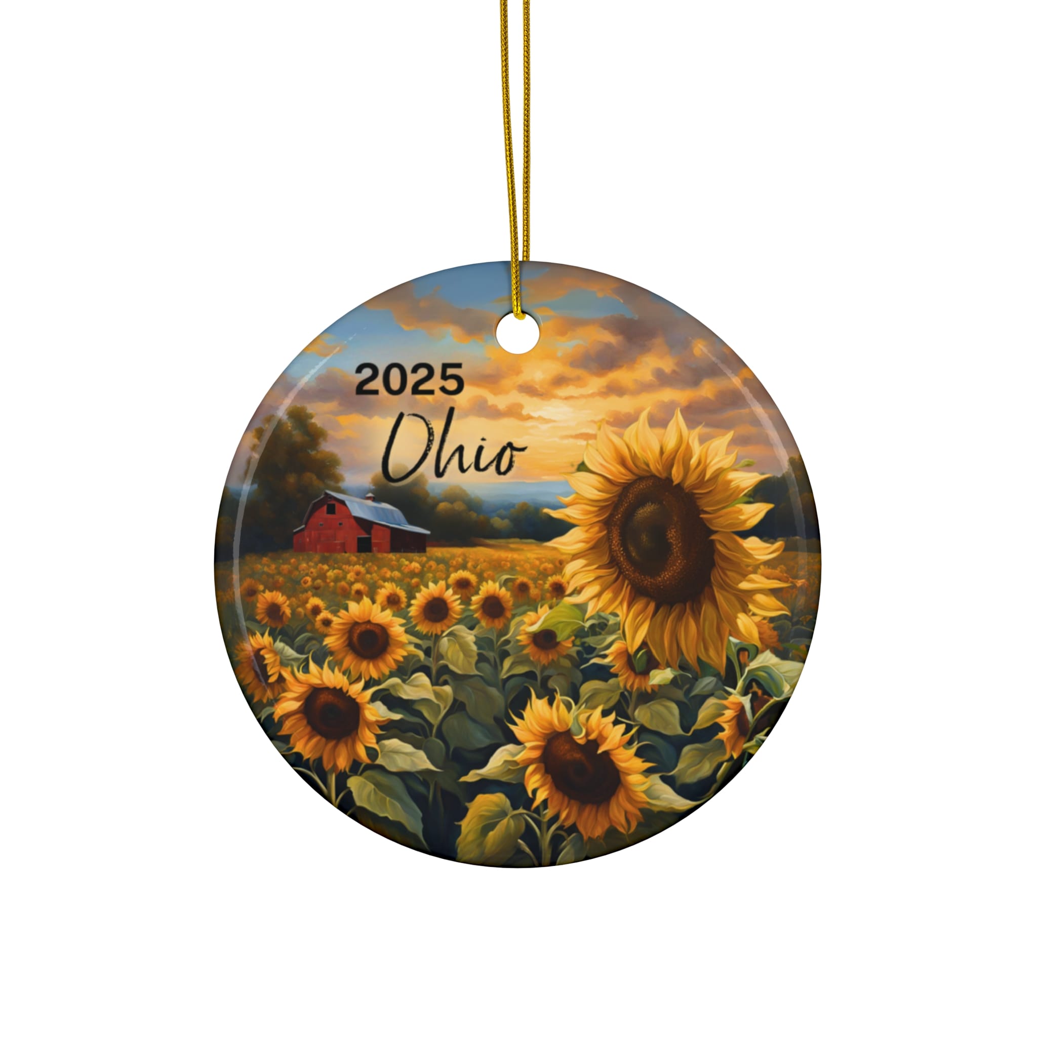 Ohio Ornament: Single-Sided + Year