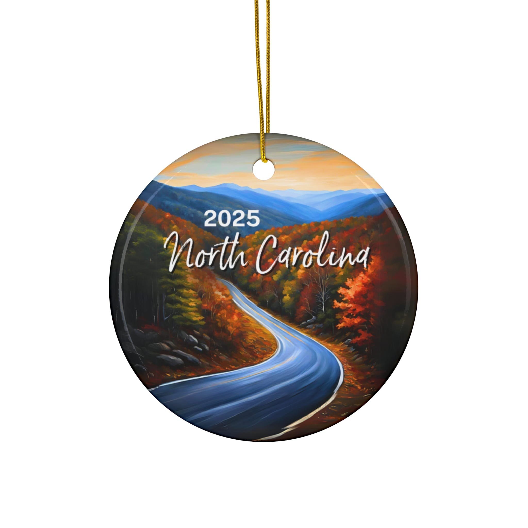 North Carolina Ornament: Single-Sided + Year