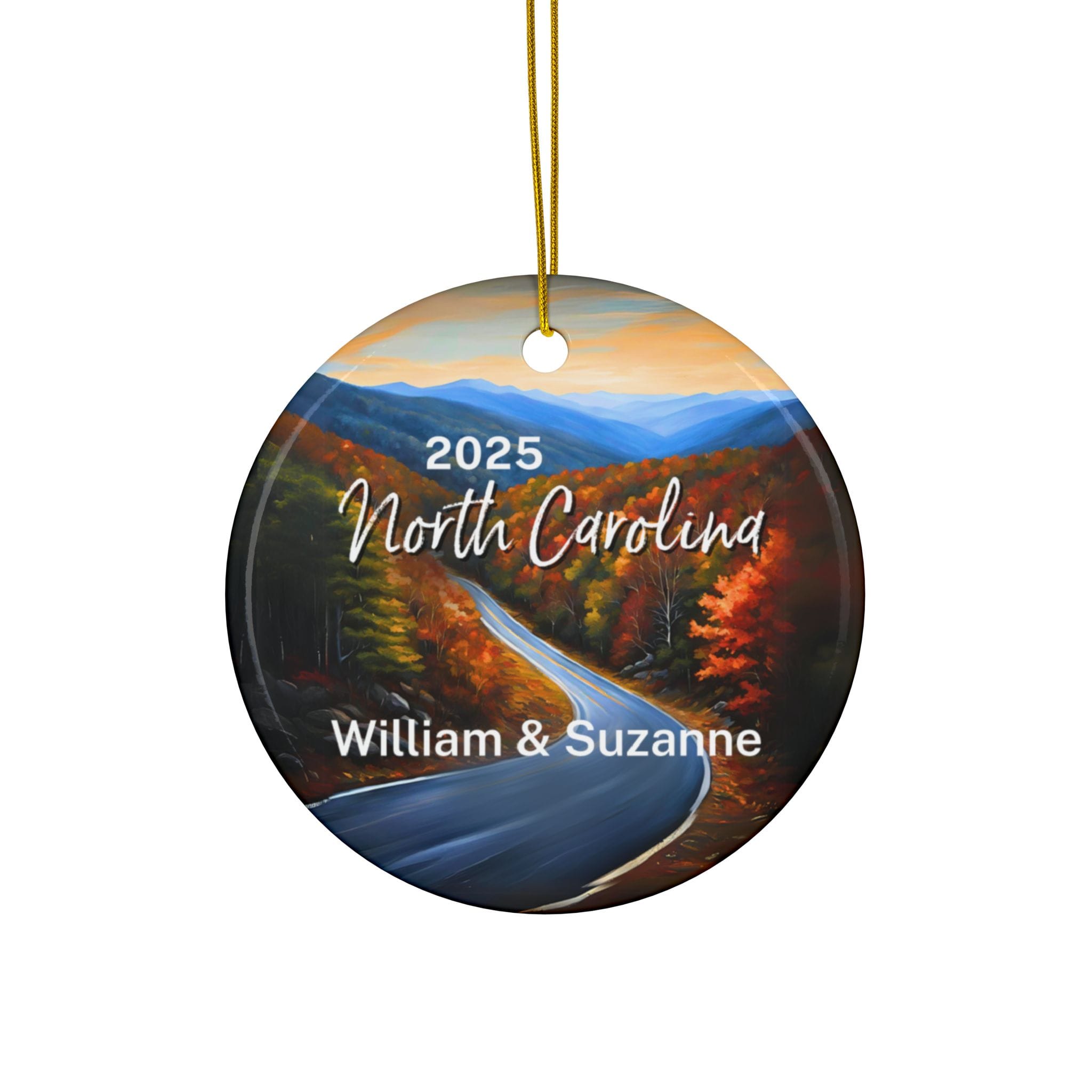 North Carolina Ornament: Double-Sided + Year + Personalization