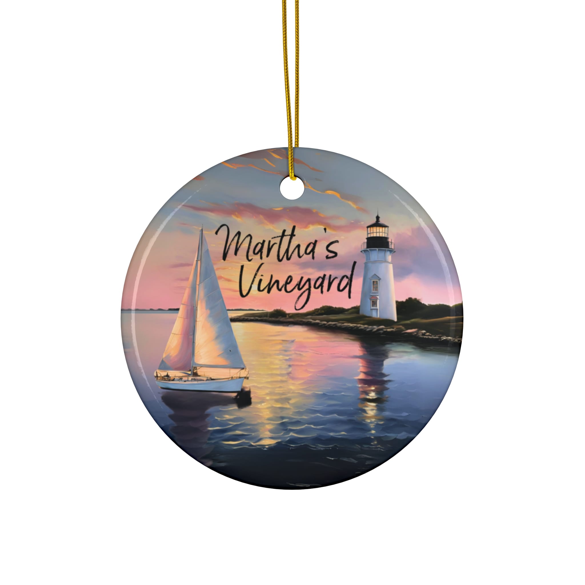 Martha's Vineyard Massachusetts Ornament: Single-Sided