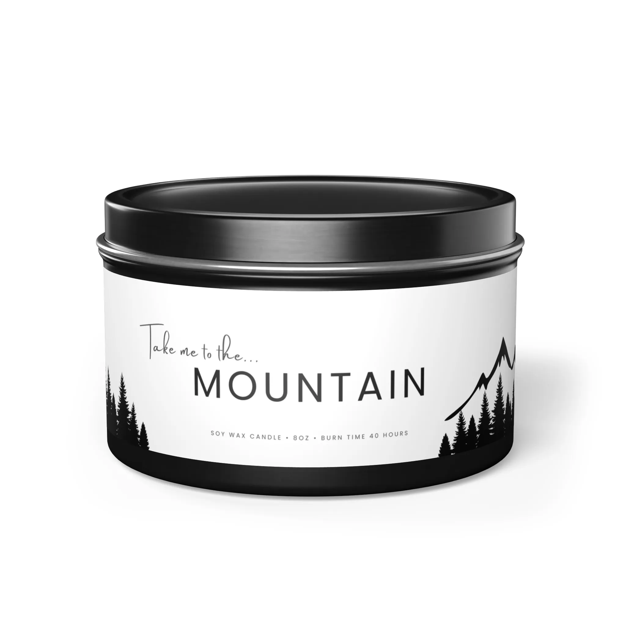 Fernweh.scentedcandle.metal.black8oztin.mountain.frasierfir