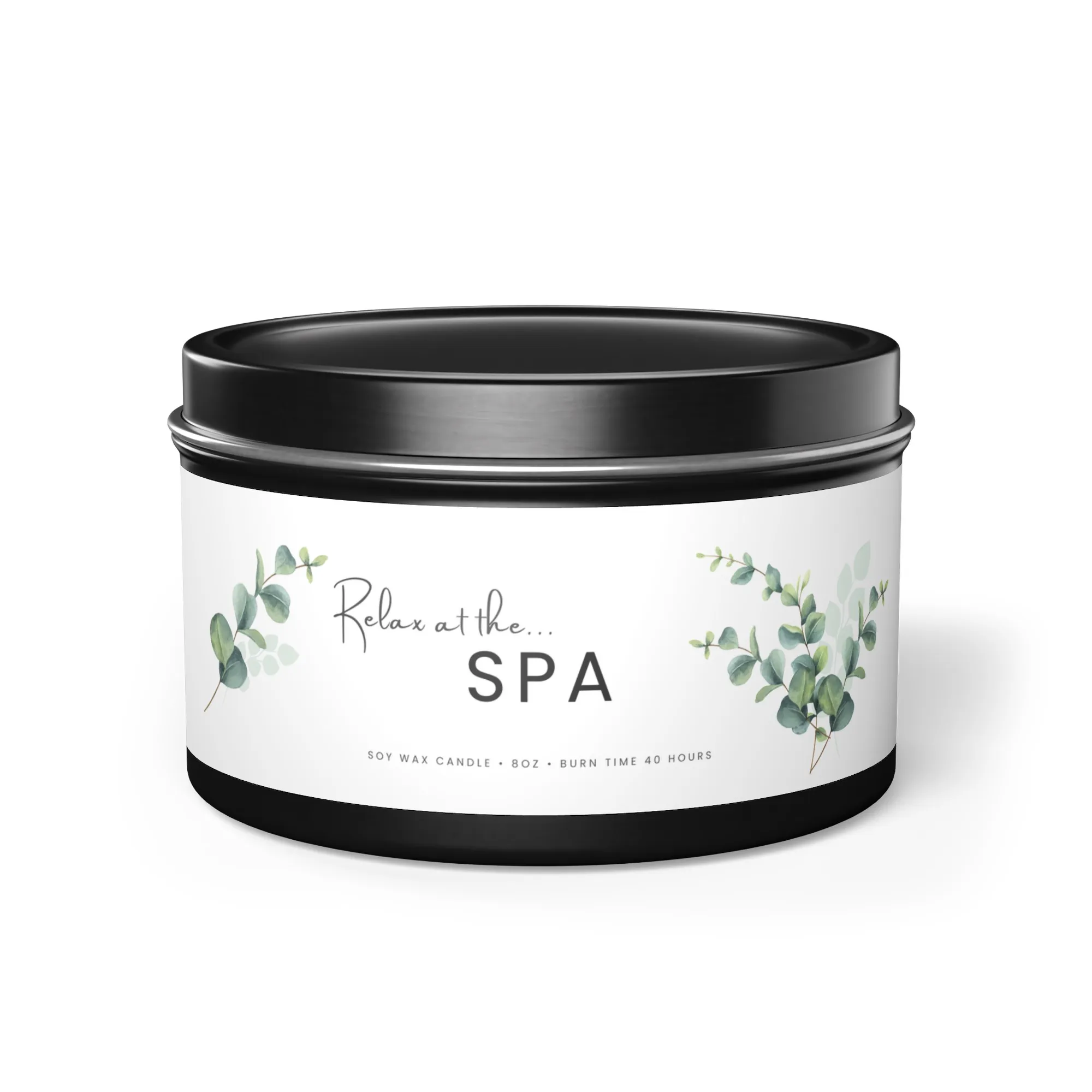 Fernweh.scentedcandle.metal.black8oztin.spa.eucalyptus