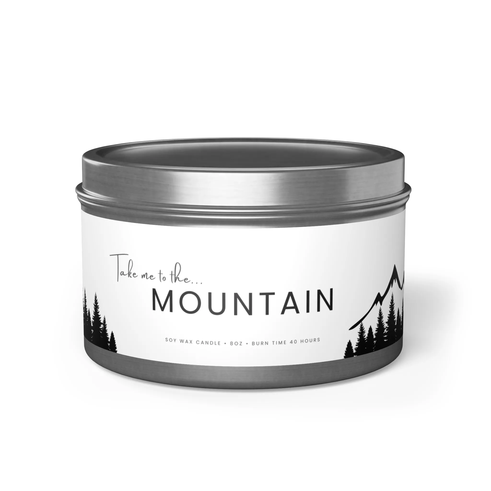 Fernweh.scentedcandle.metal.silver8oztin.mountain.frasierfir