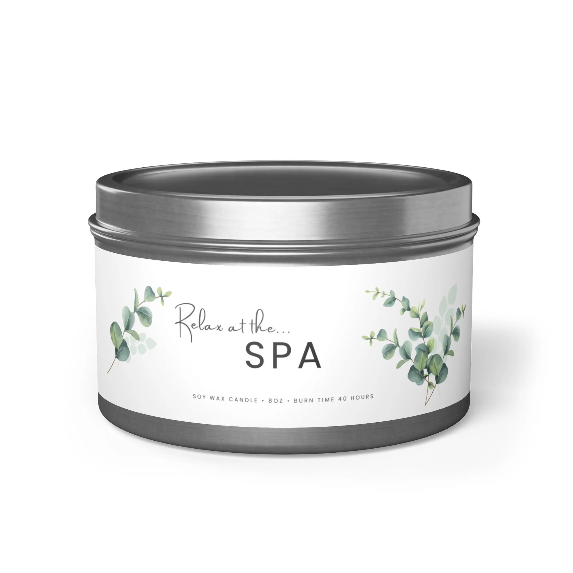 Fernweh.scentedcandle.metal.silver8oztin.spa.eucalyptus