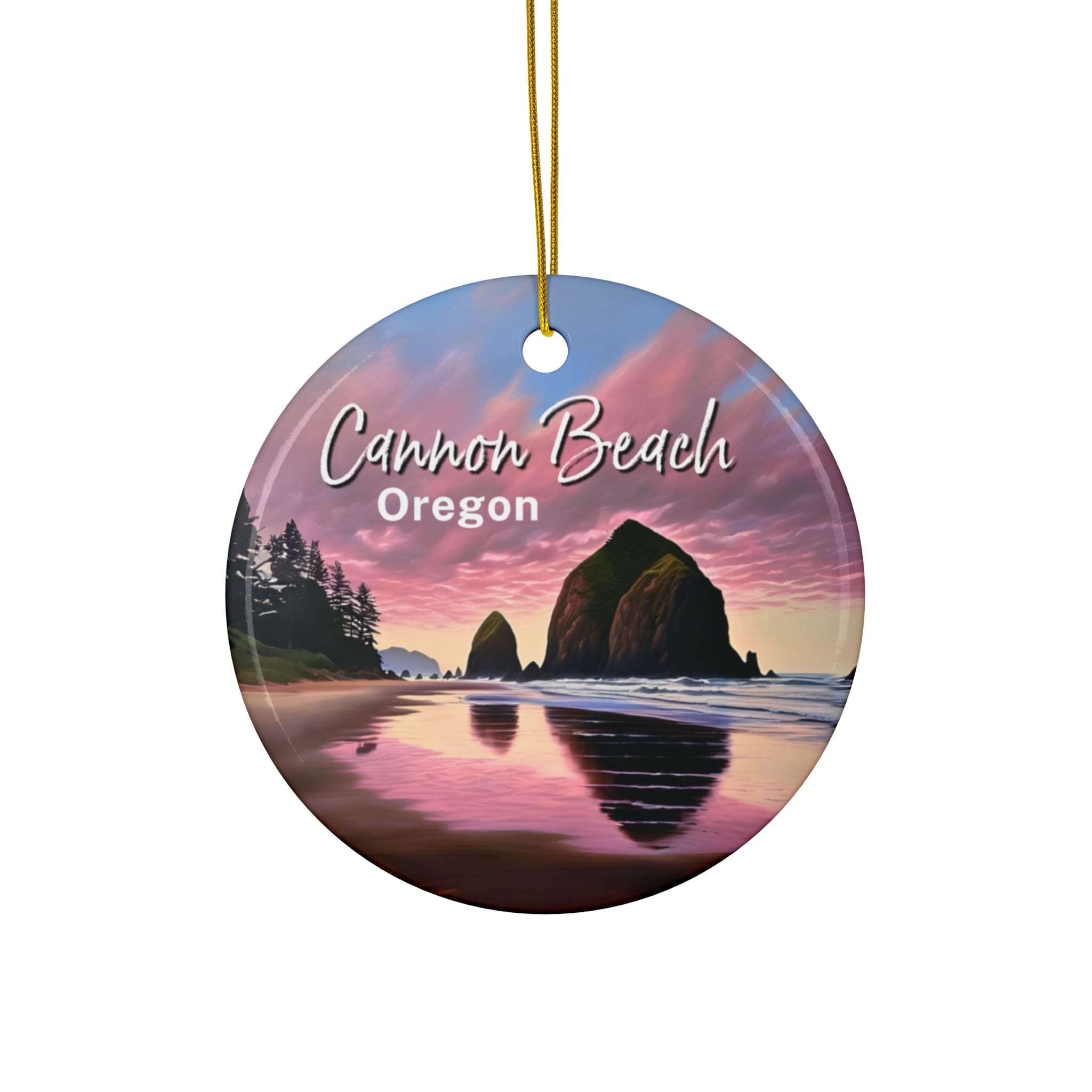 Cannon Beach Oregon Ornament: Single-Sided