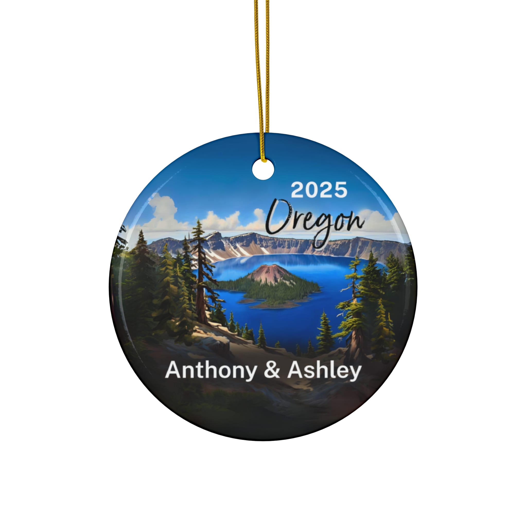 Oregon Ornament: Single-Sided + Year + Personalization
