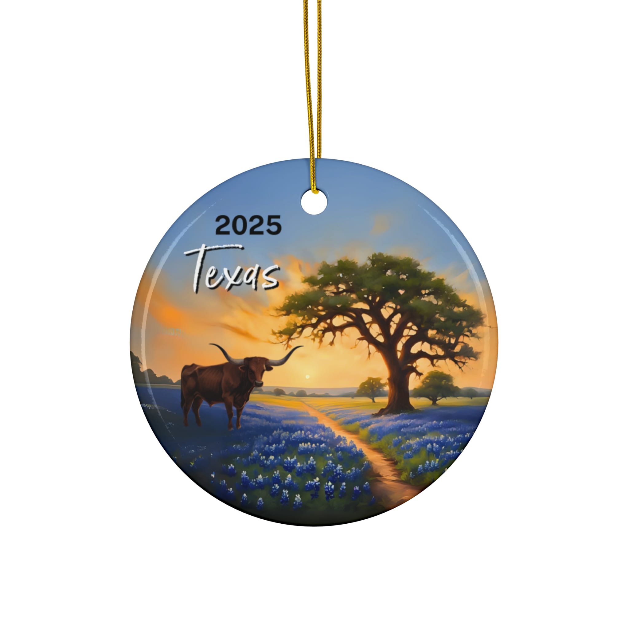 Texas Ornament: Single-Sided + Year