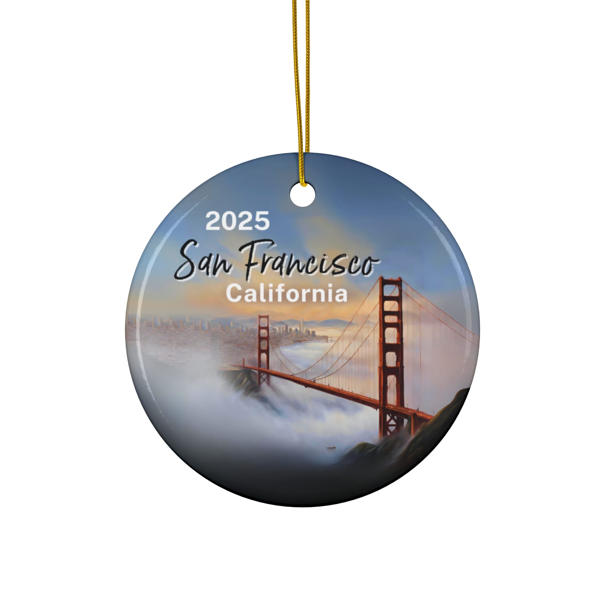 San Francisco California Ornament: Single-Sided + Year