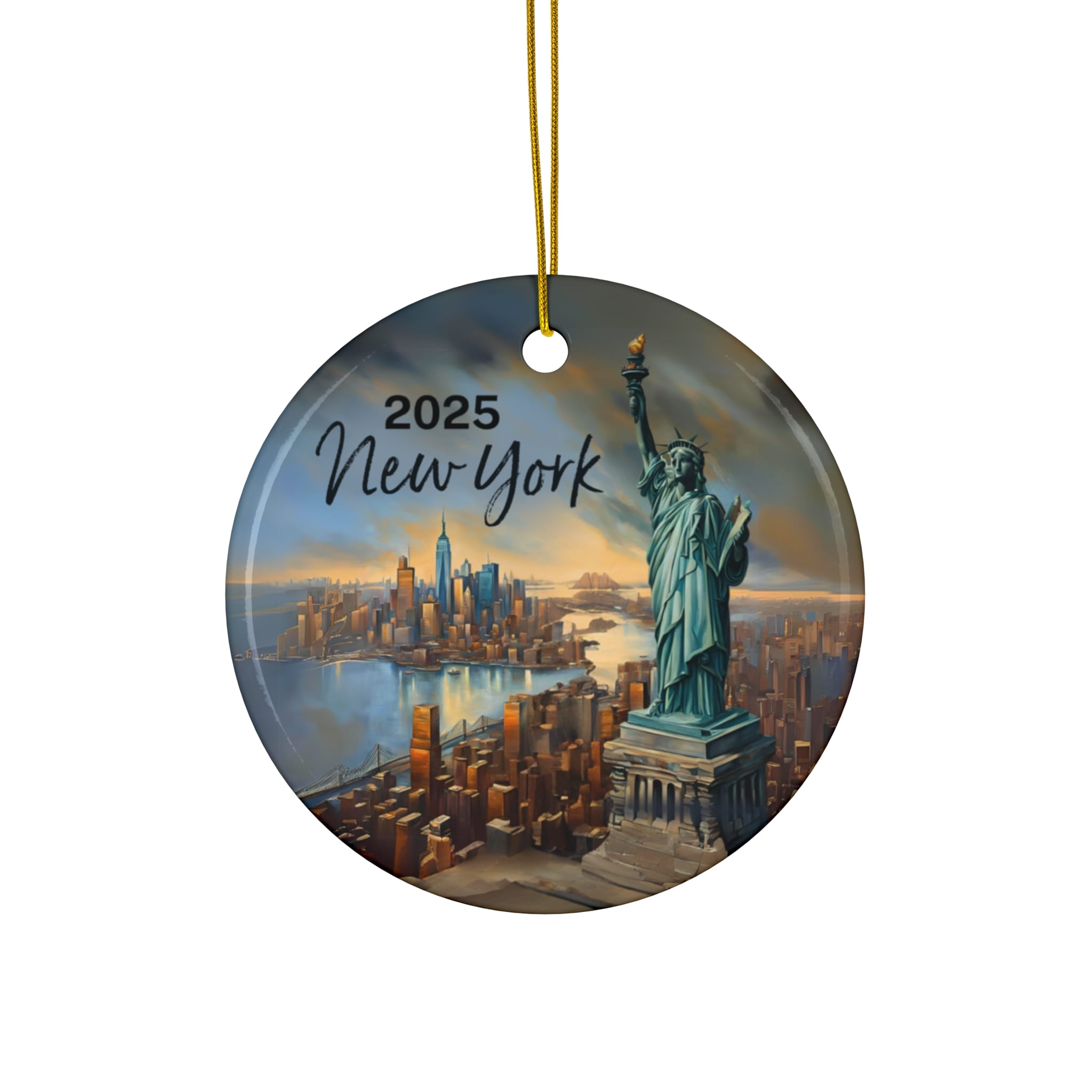 New York Statue of Liberty Ornament: Single-Sided + Year