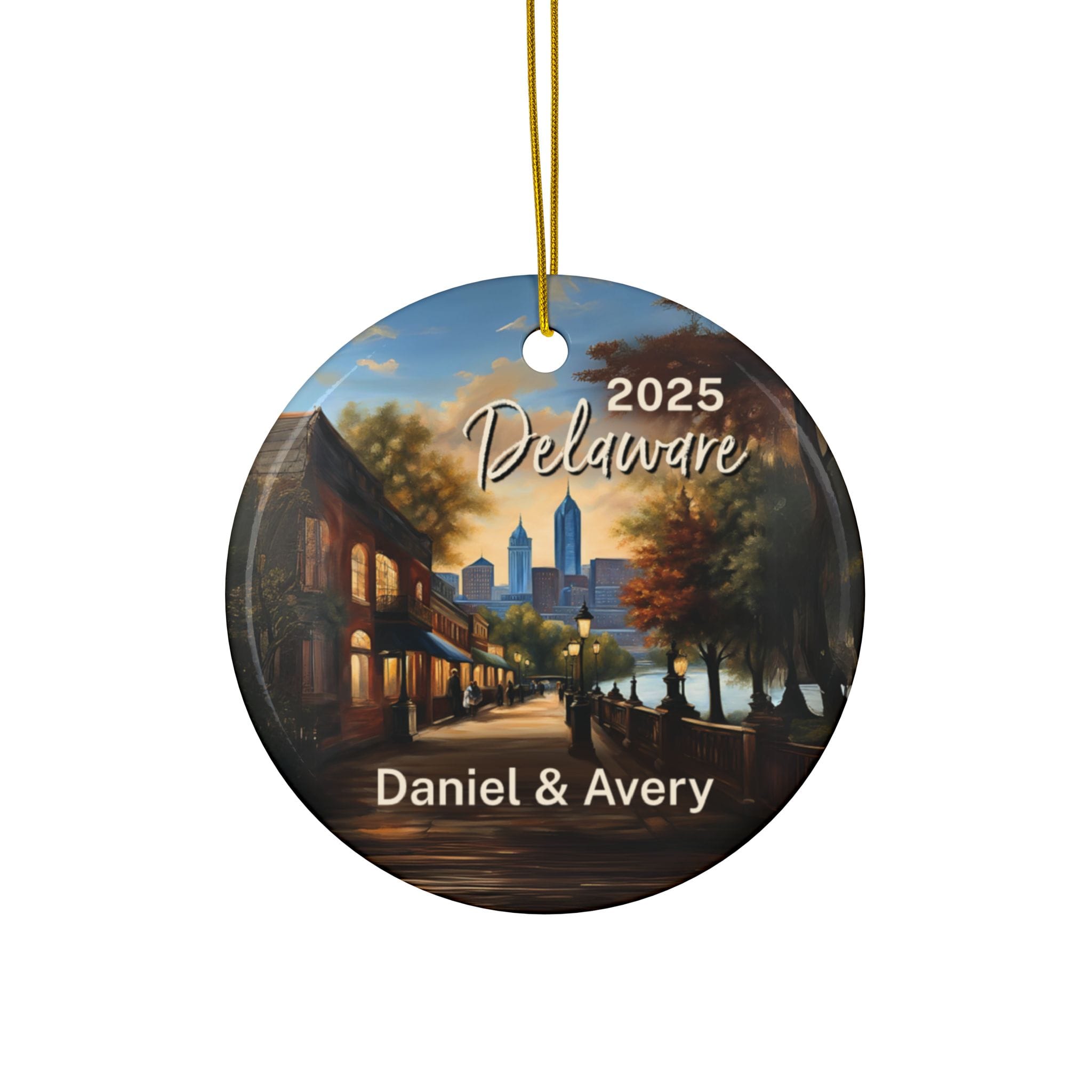 Delaware Ornament: Double-Sided + Year + Personalization