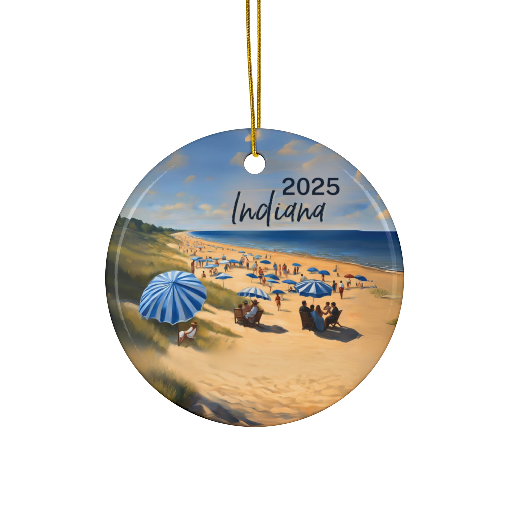 Indiana Ornament: Single-Sided + Year