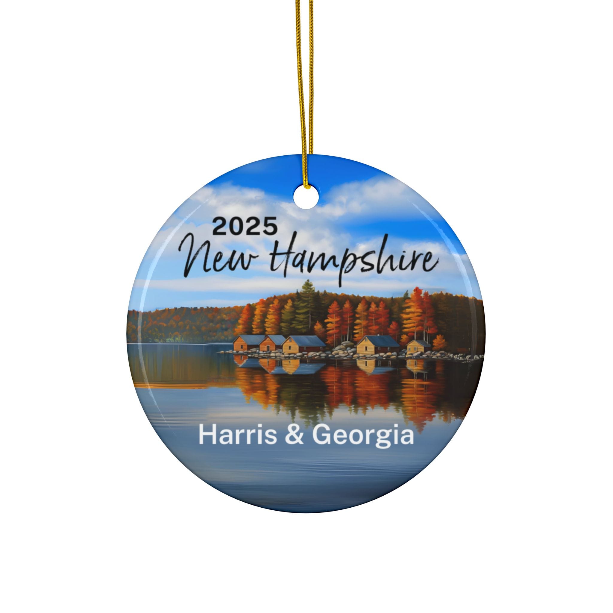 New Hampshire Ornament: Double-Sided + Year + Personalization