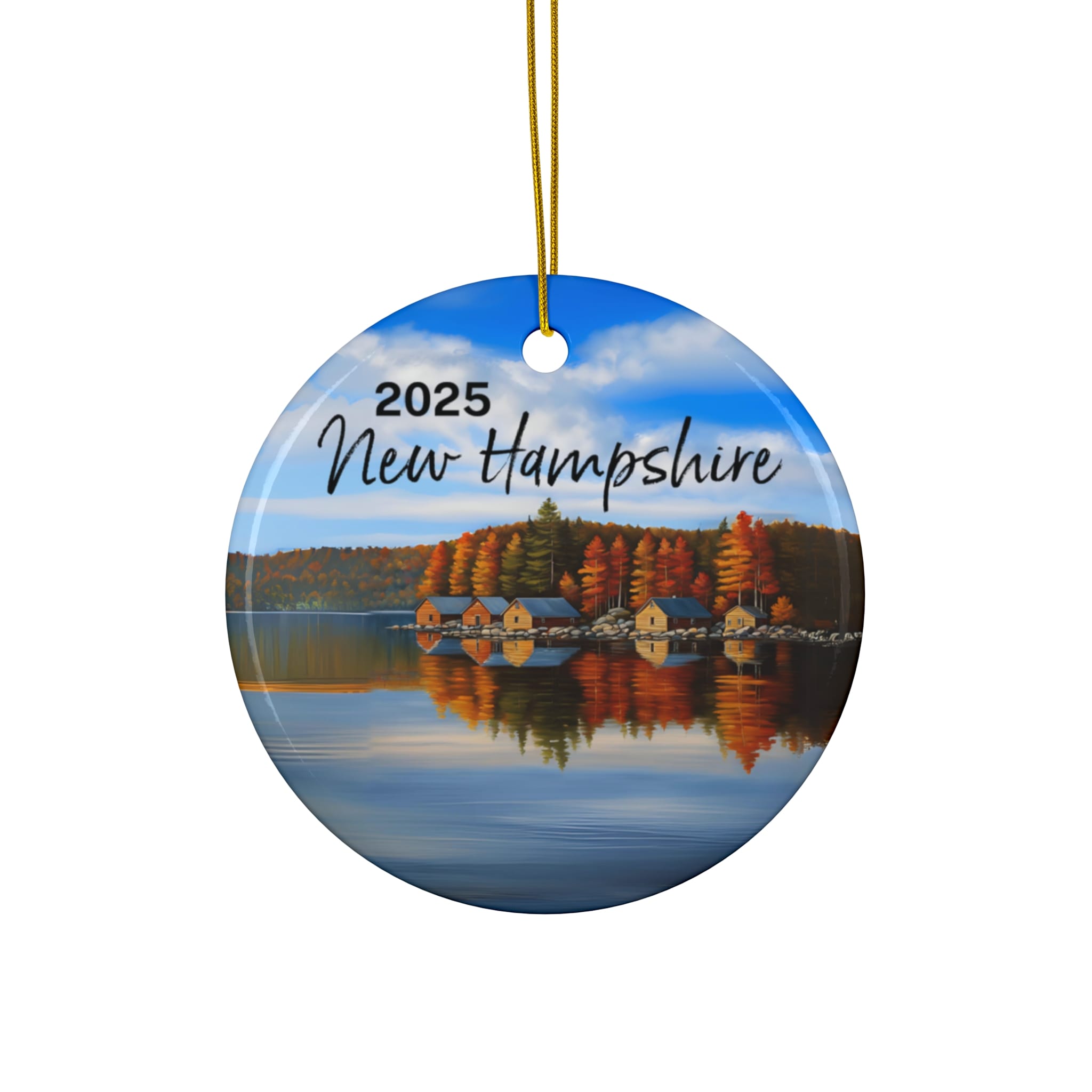 New Hampshire Ornament: Single-Sided + Year