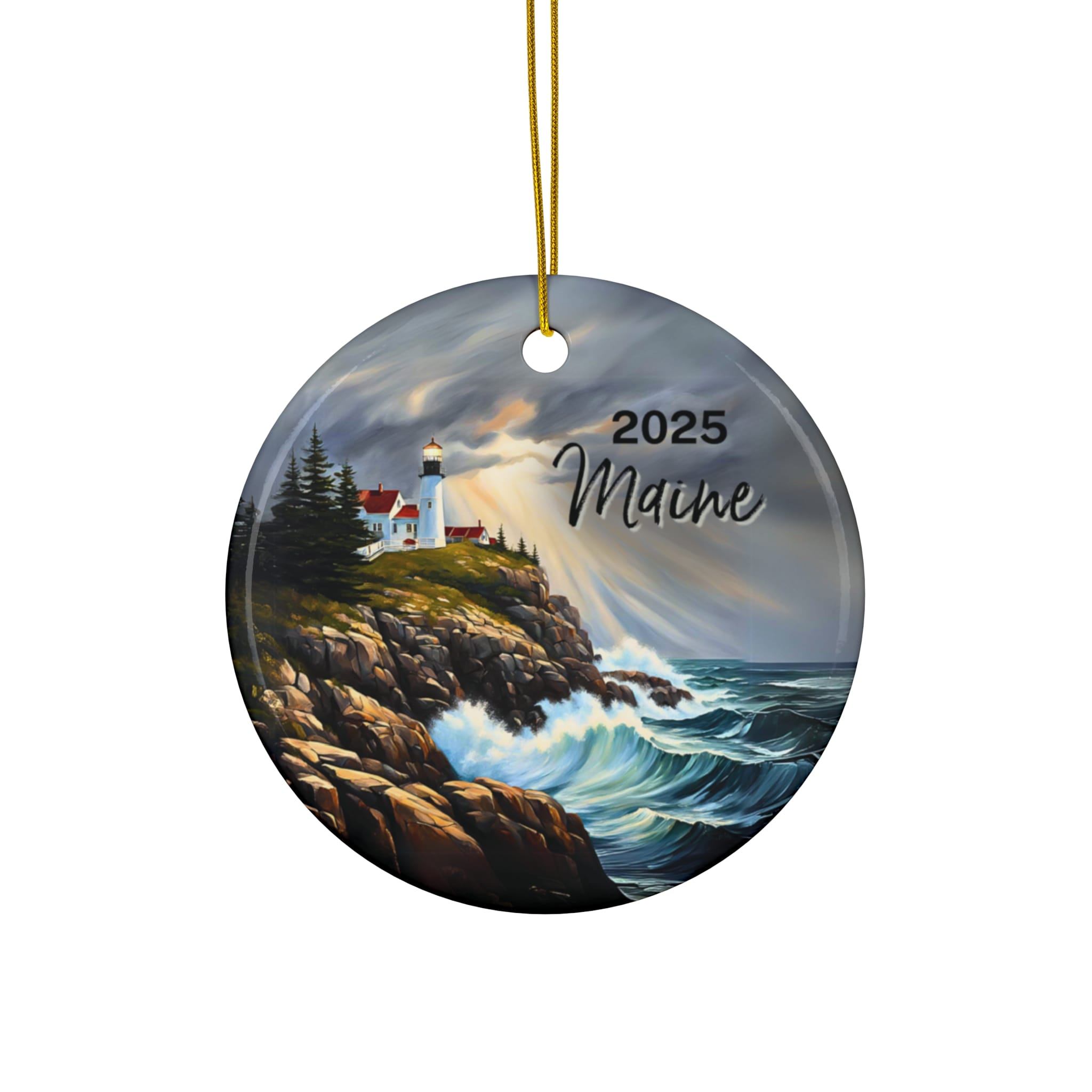 Maine Ornament: Single-Sided + Year
