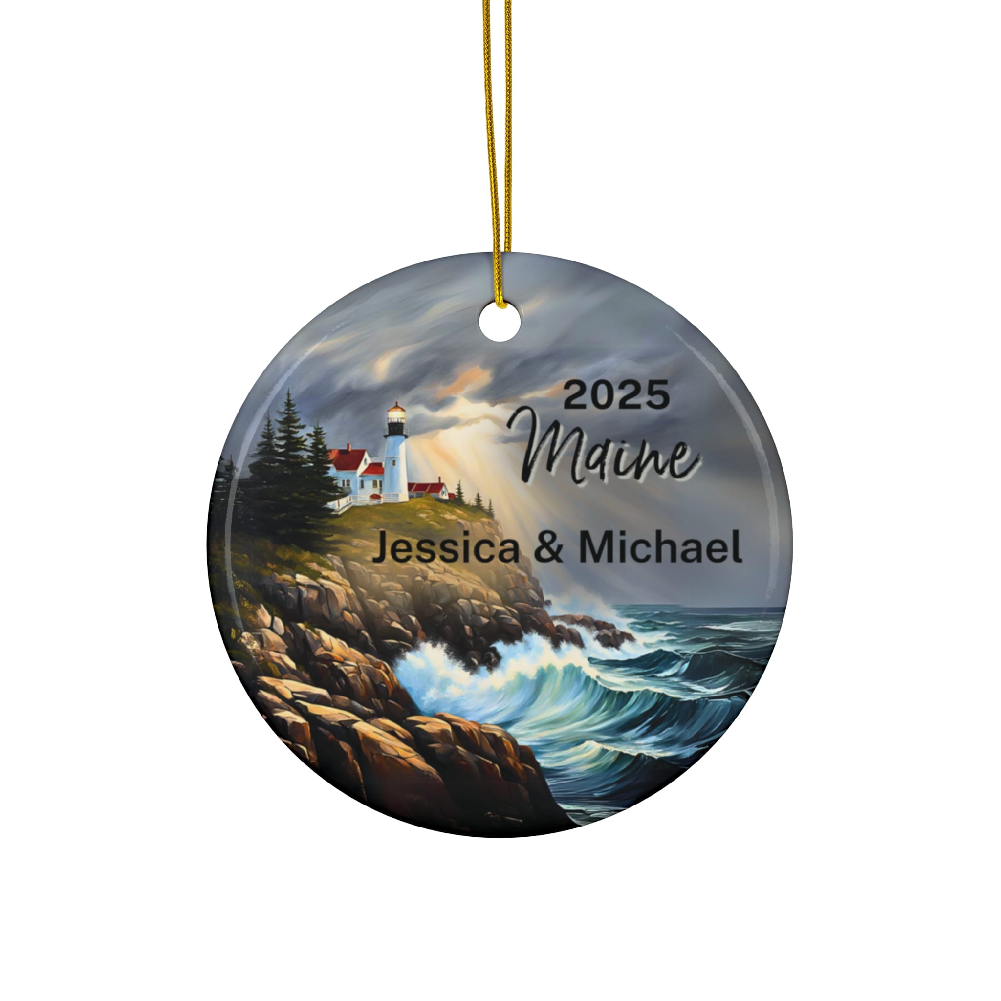 Maine Ornament: Single-Sided + Year + Personalization