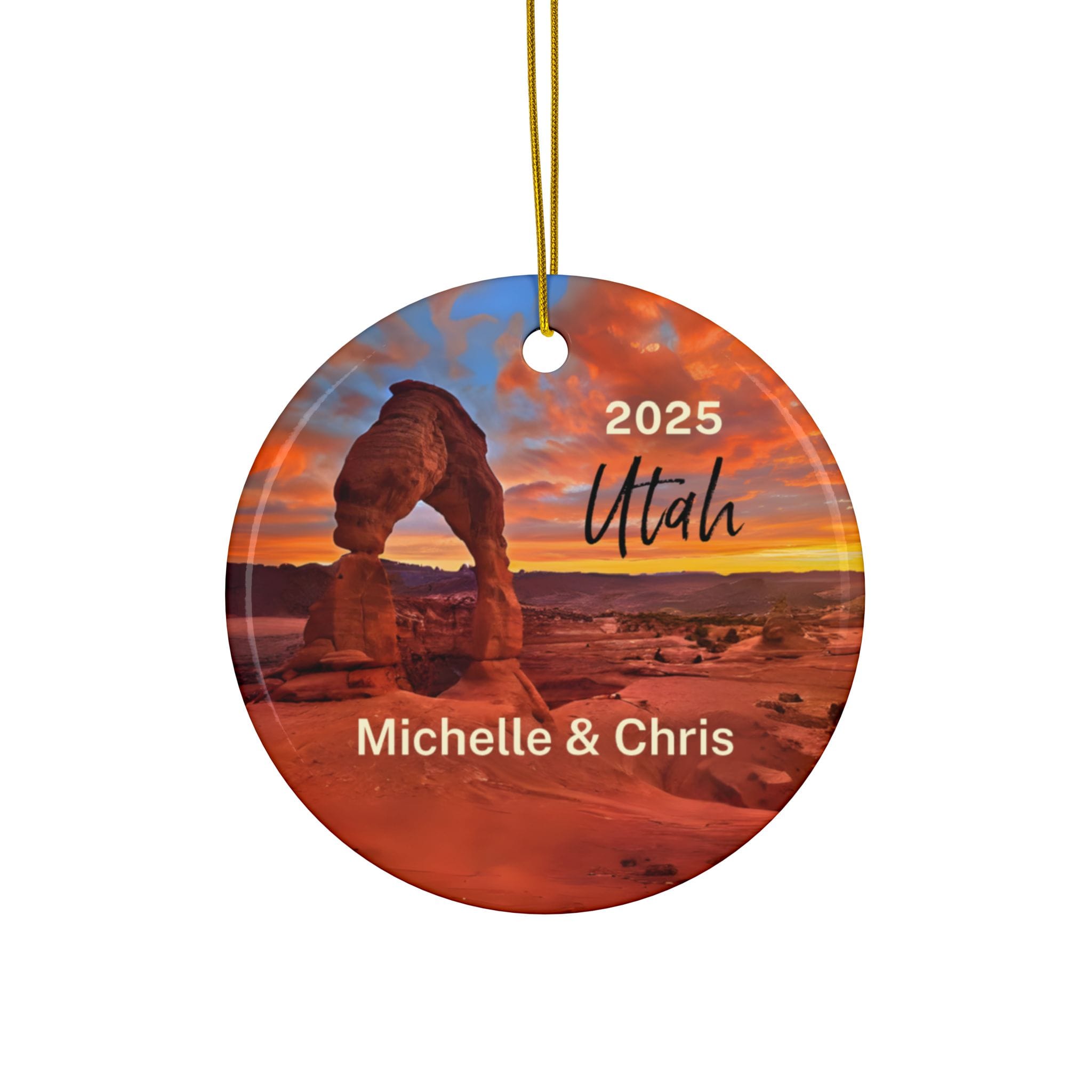 Utah Ornament: Double-Sided + Year + Personalization