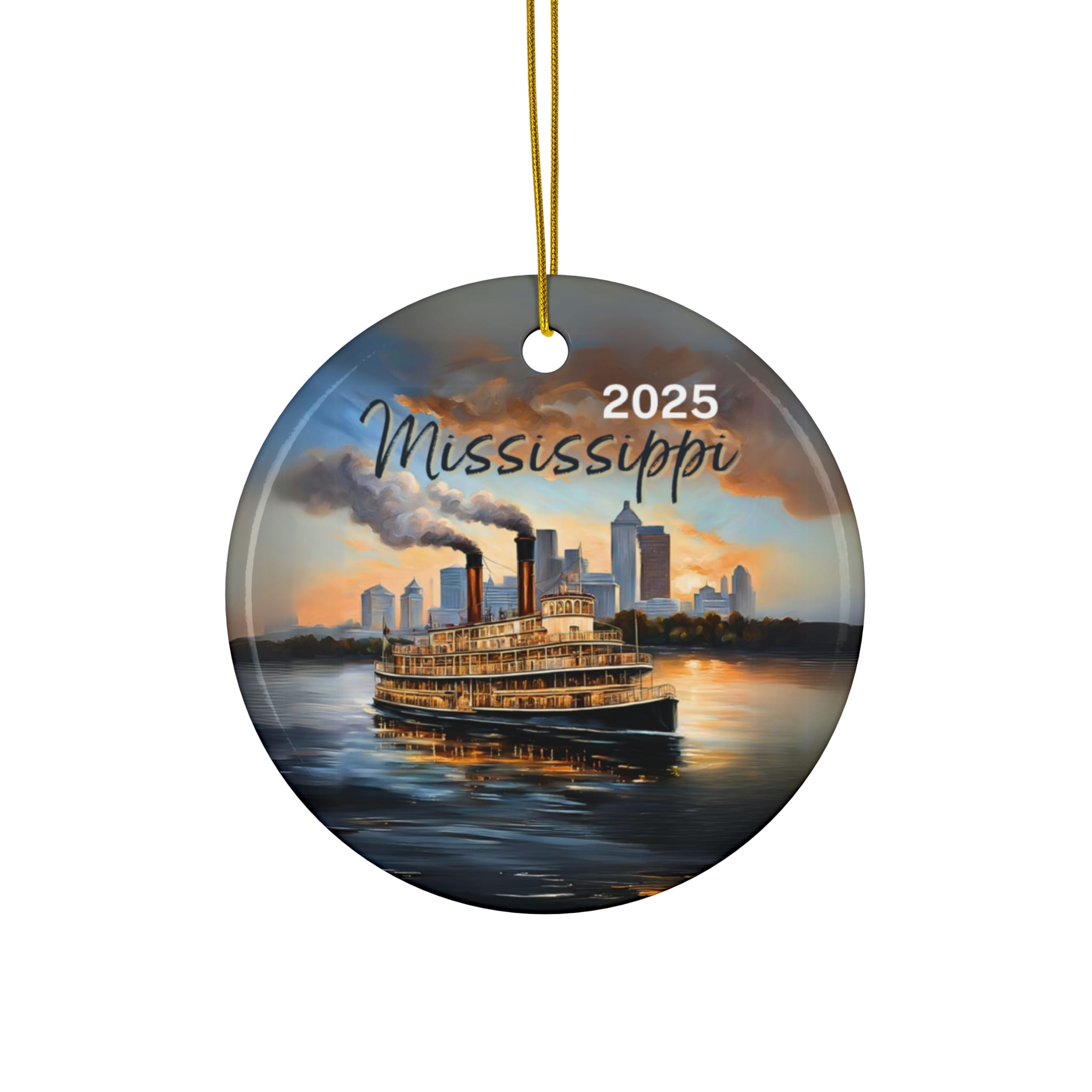 Mississippi Ornament: Single-Sided + Year