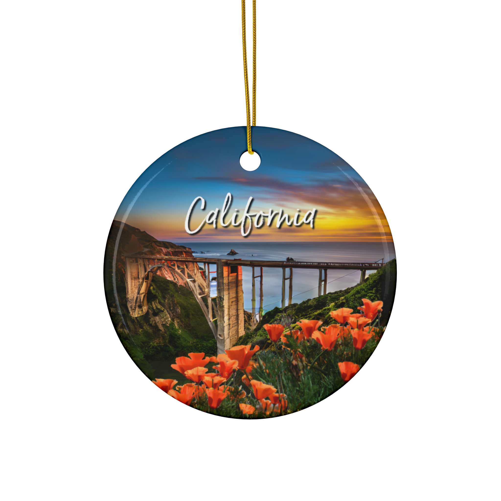 California Poppy Ornament: Single-Sided