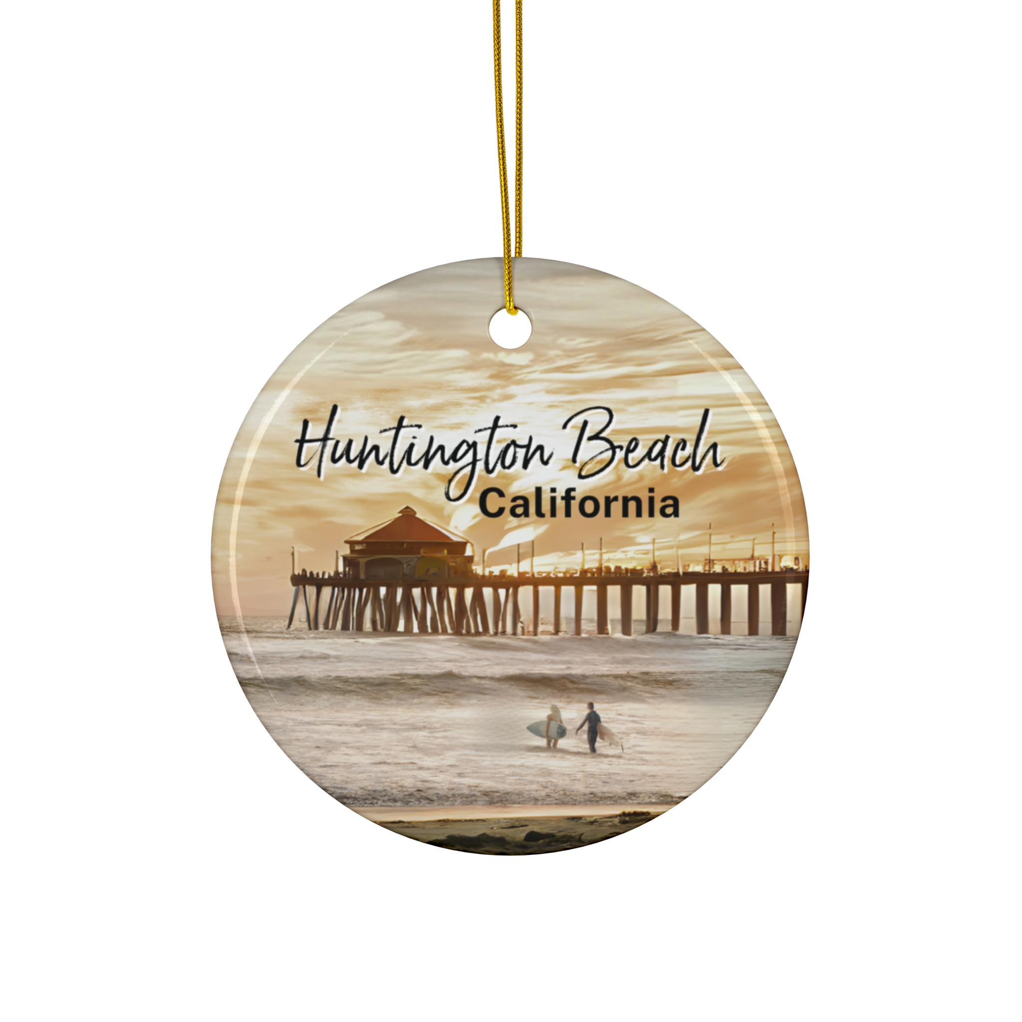 Huntington Beach California Ornament: Single-Sided