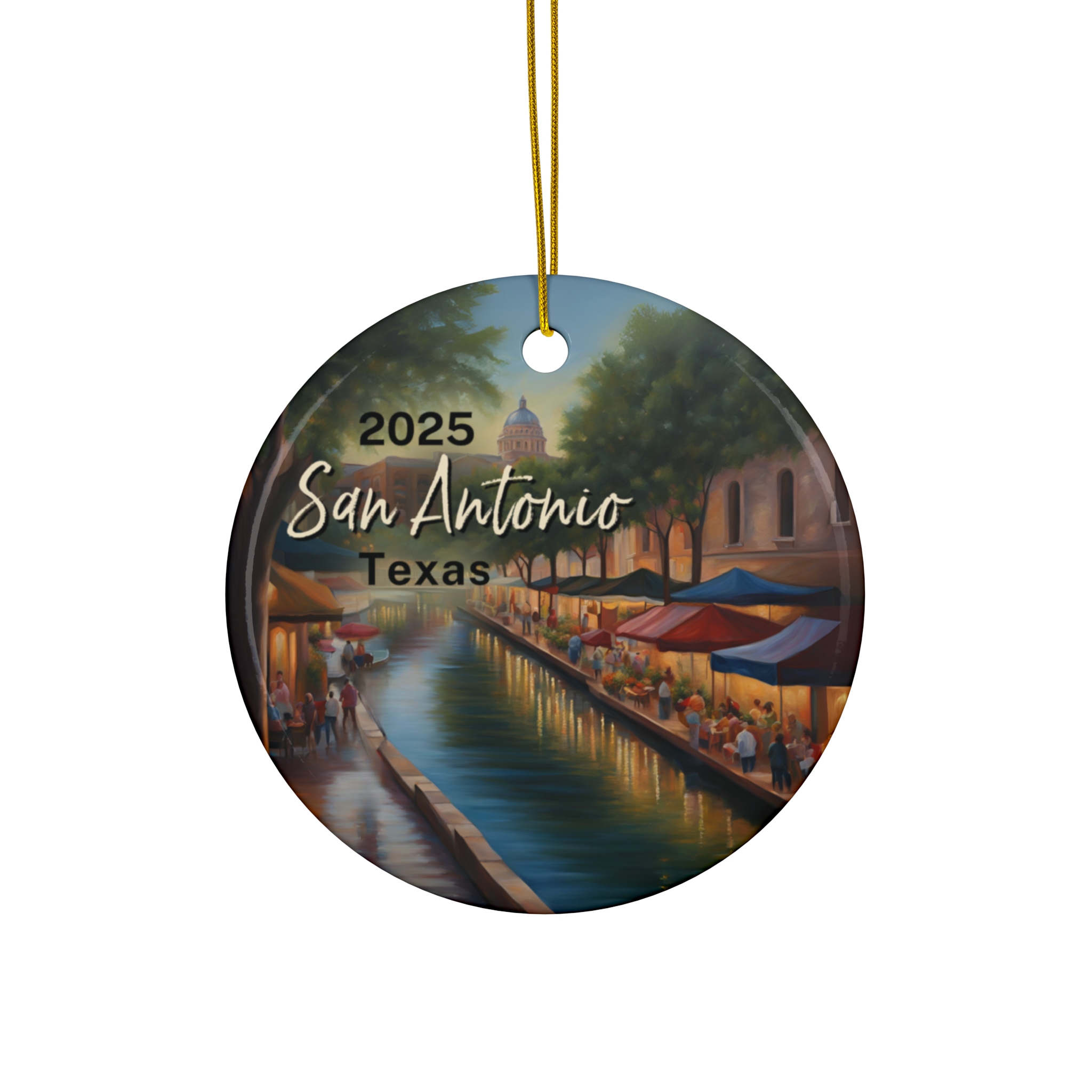 San Antonio Texas Ornament: Single-Sided + Year