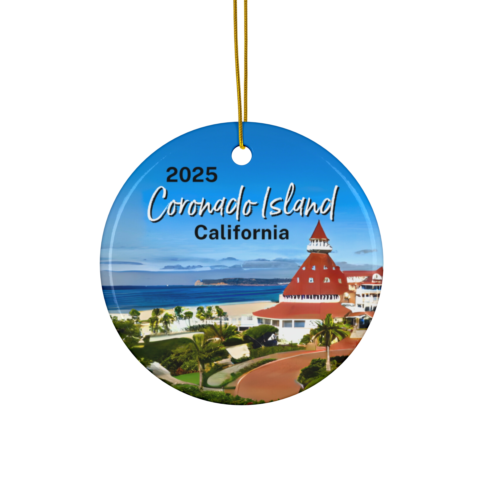 Coronado Island California Ornament: Single-Sided + Year