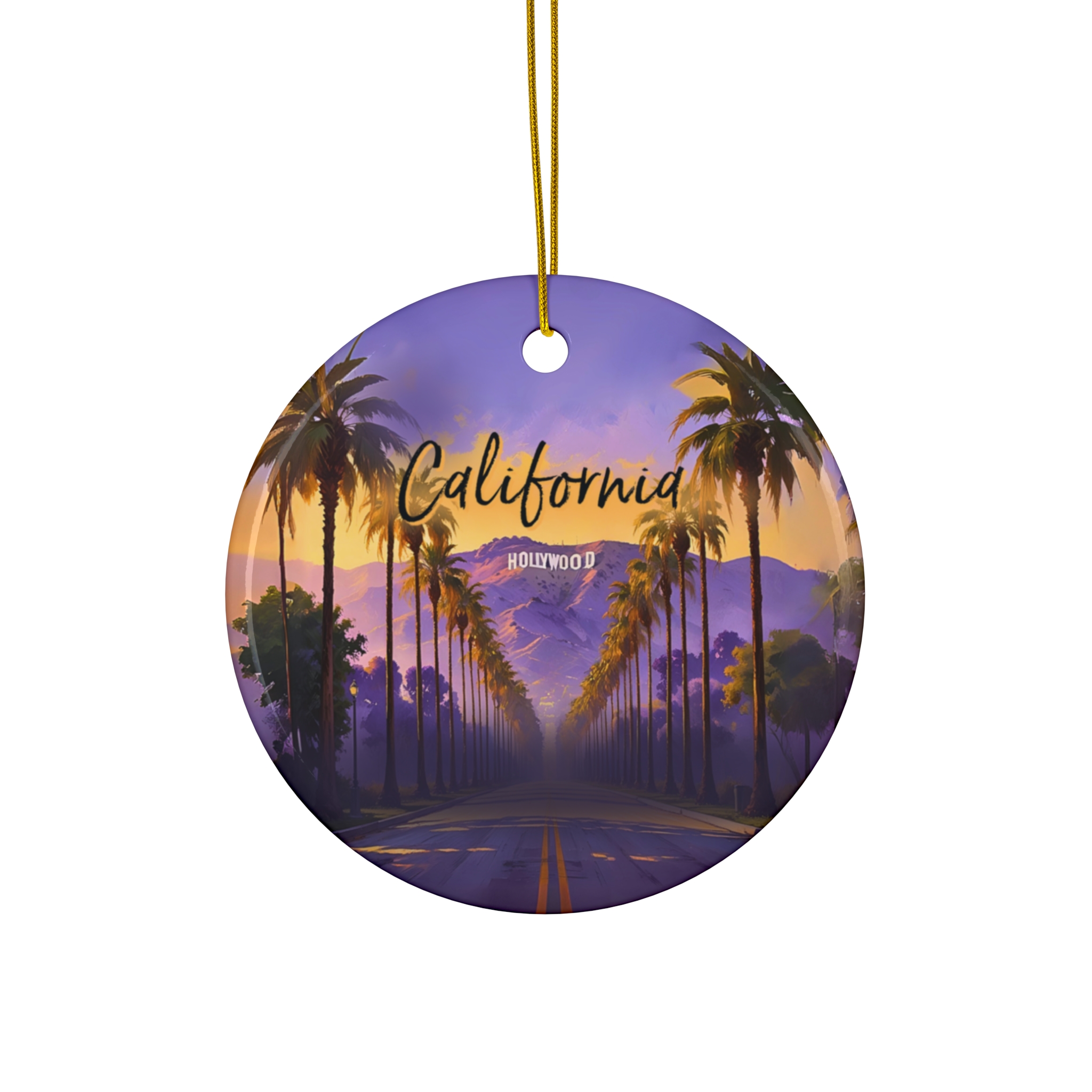 Hollywood California Ornament: Single-Sided