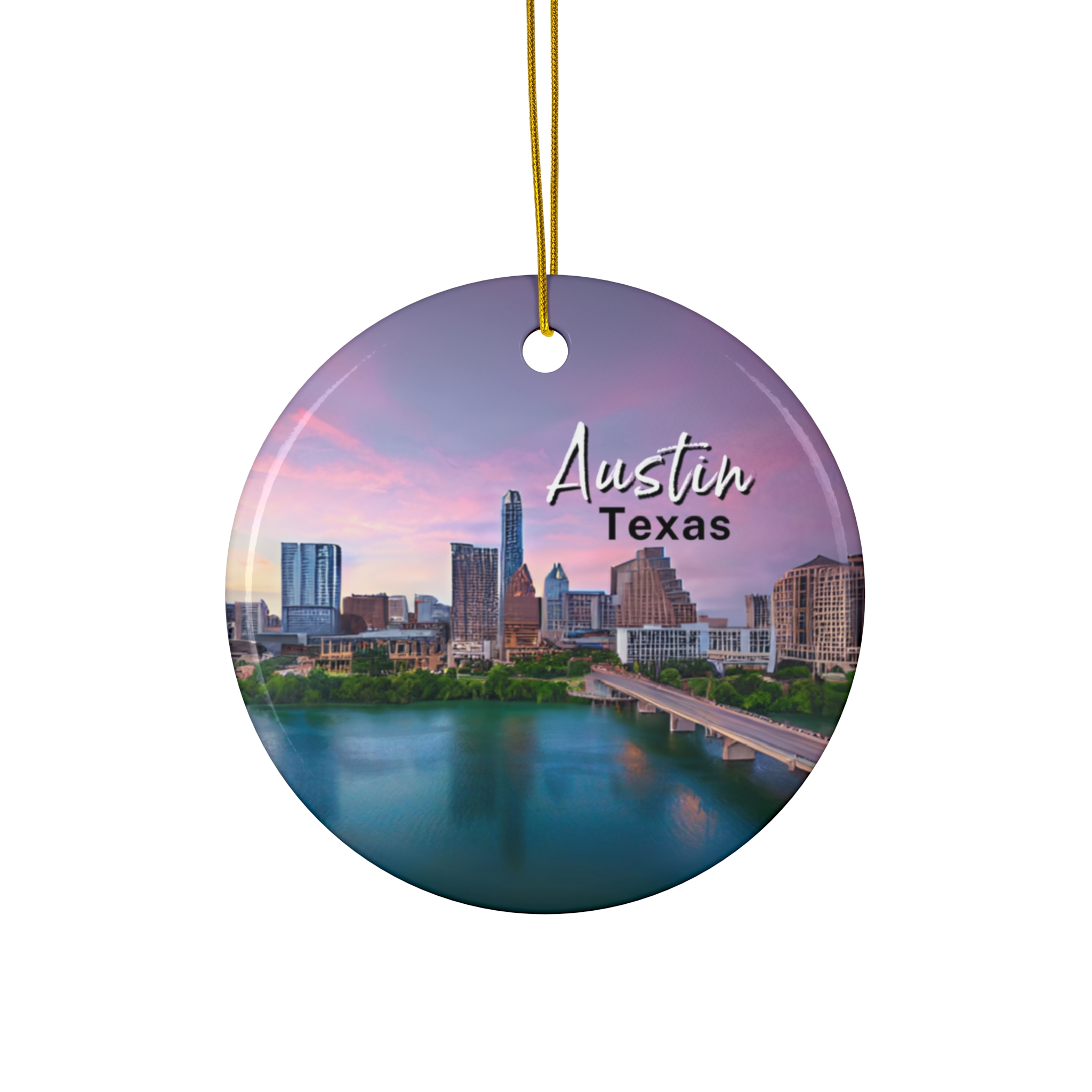 Austin Texas Skyline Ornament: Single-Sided