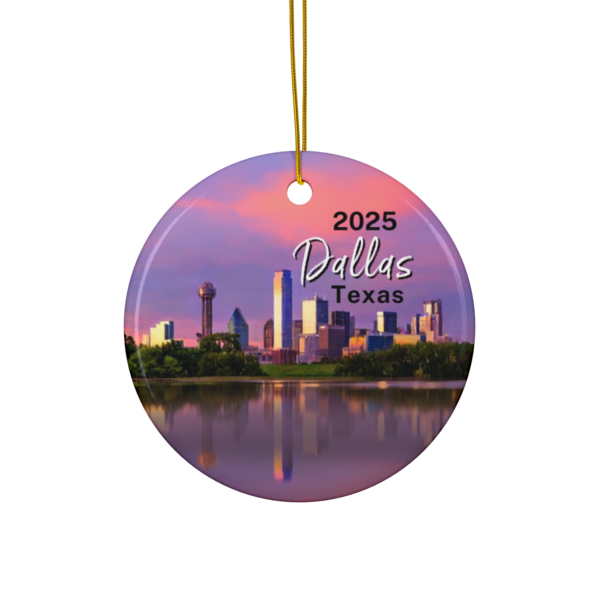 Dallas Texas Ornament: Single-Sided + Year