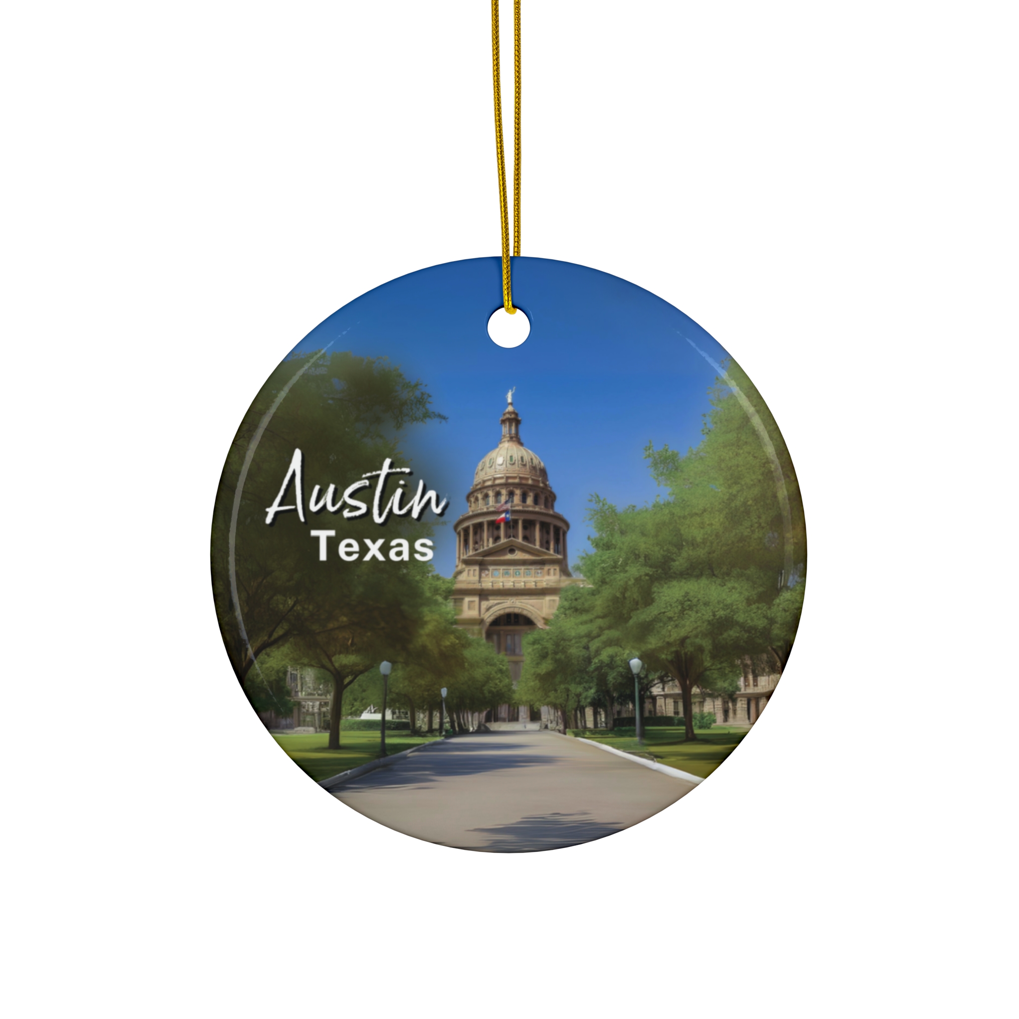 Austin Texas Capitol Ornament: Single-Sided