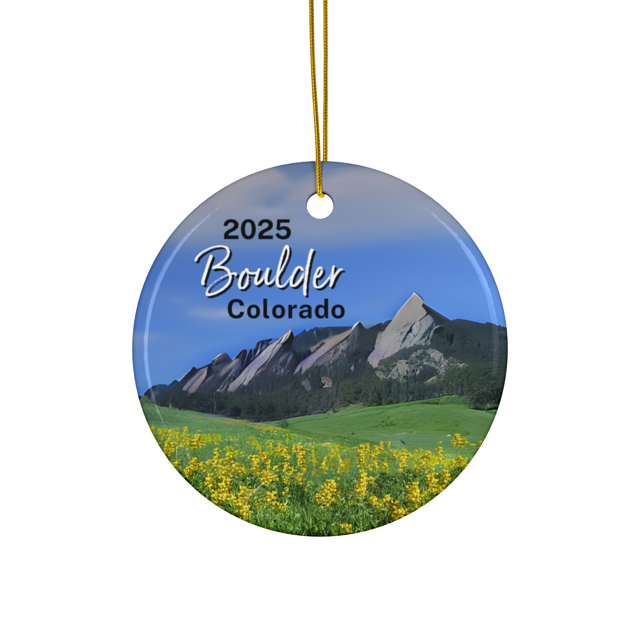 Boulder Colorado Ornament: Single-Sided + Year