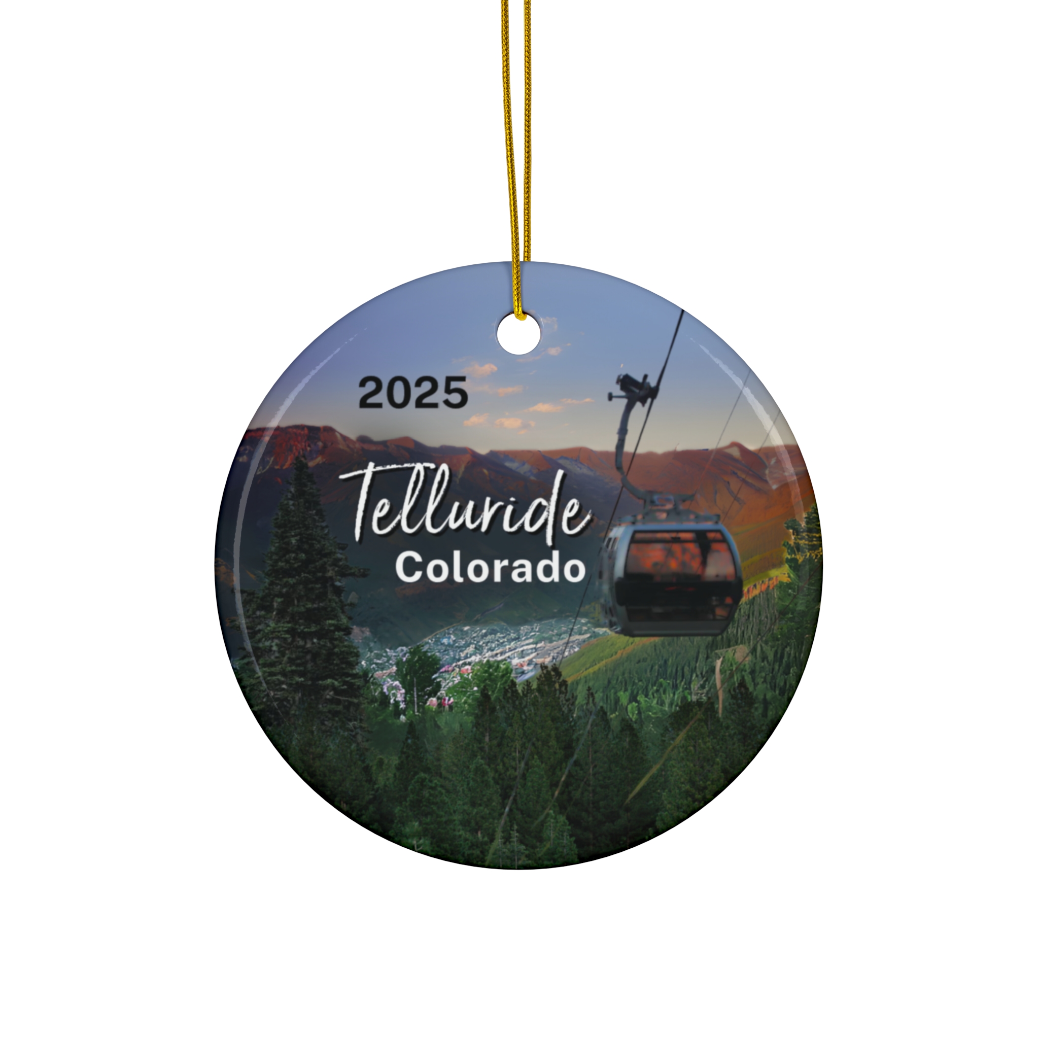 Telluride Colorado Ornament: Single-Sided + Year