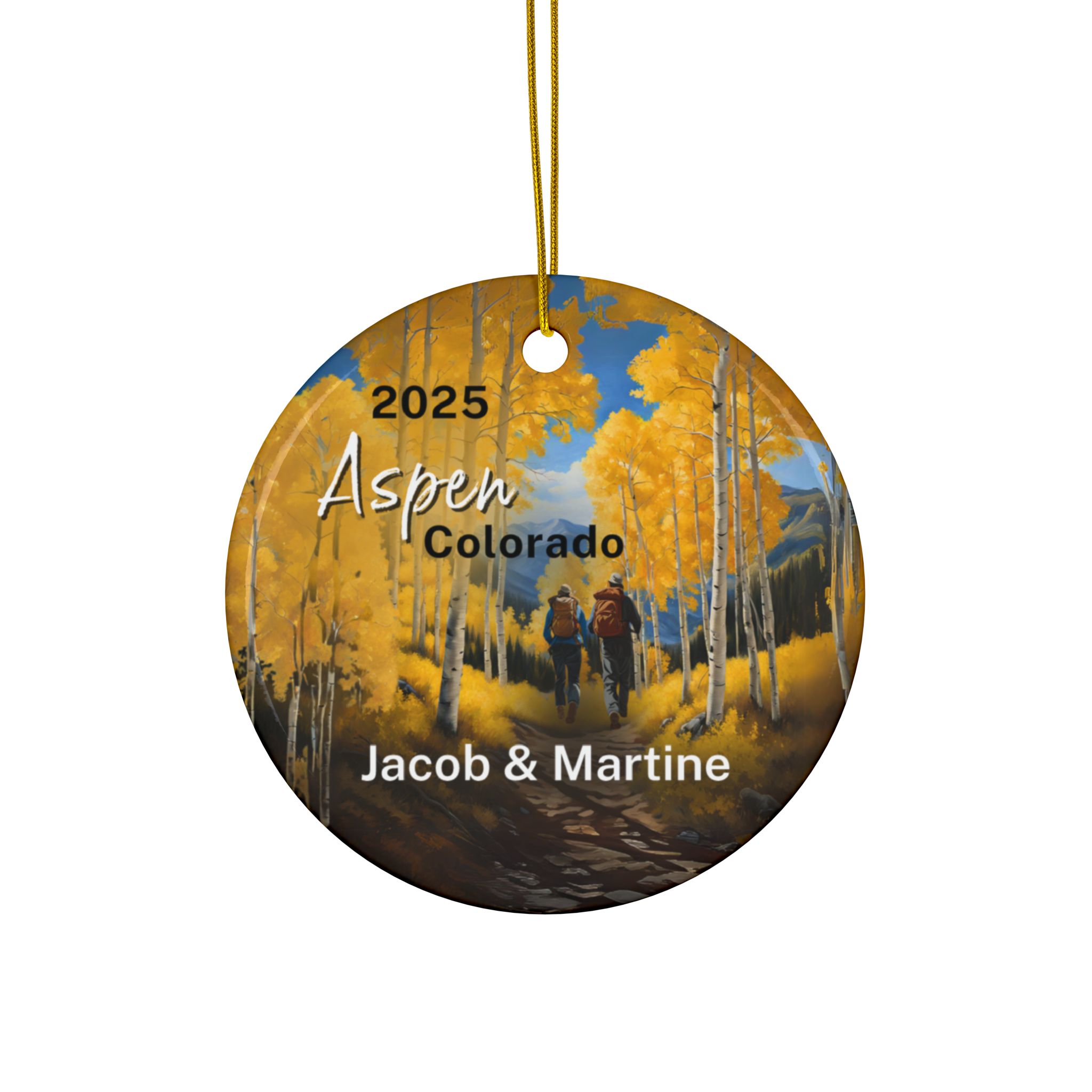 Aspen Colorado Ornament: Double-Sided + Year + Personalization