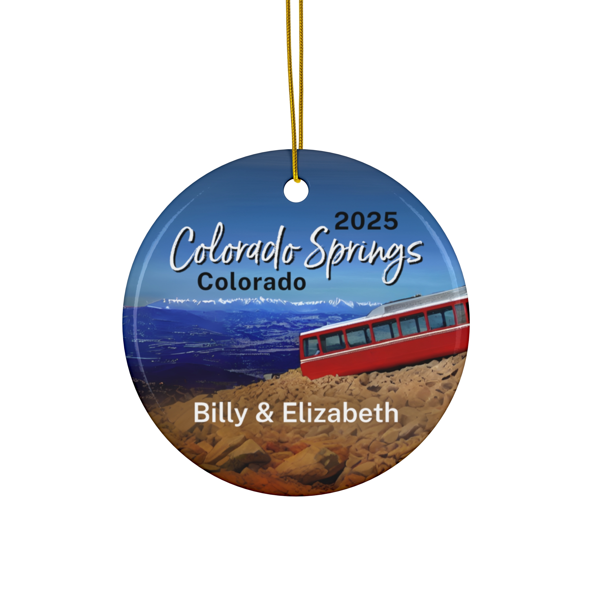 Colorado Springs Colorado Ornament: Single-Sided + Year + Personalization