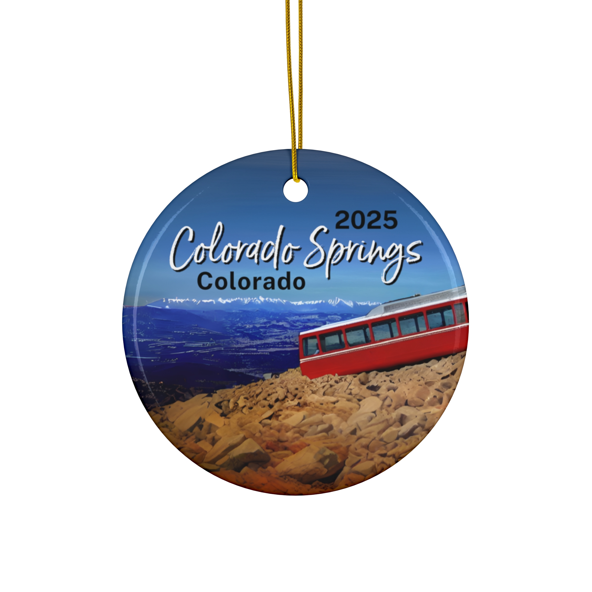 Colorado Springs Colorado Ornament: Single-Sided + Year