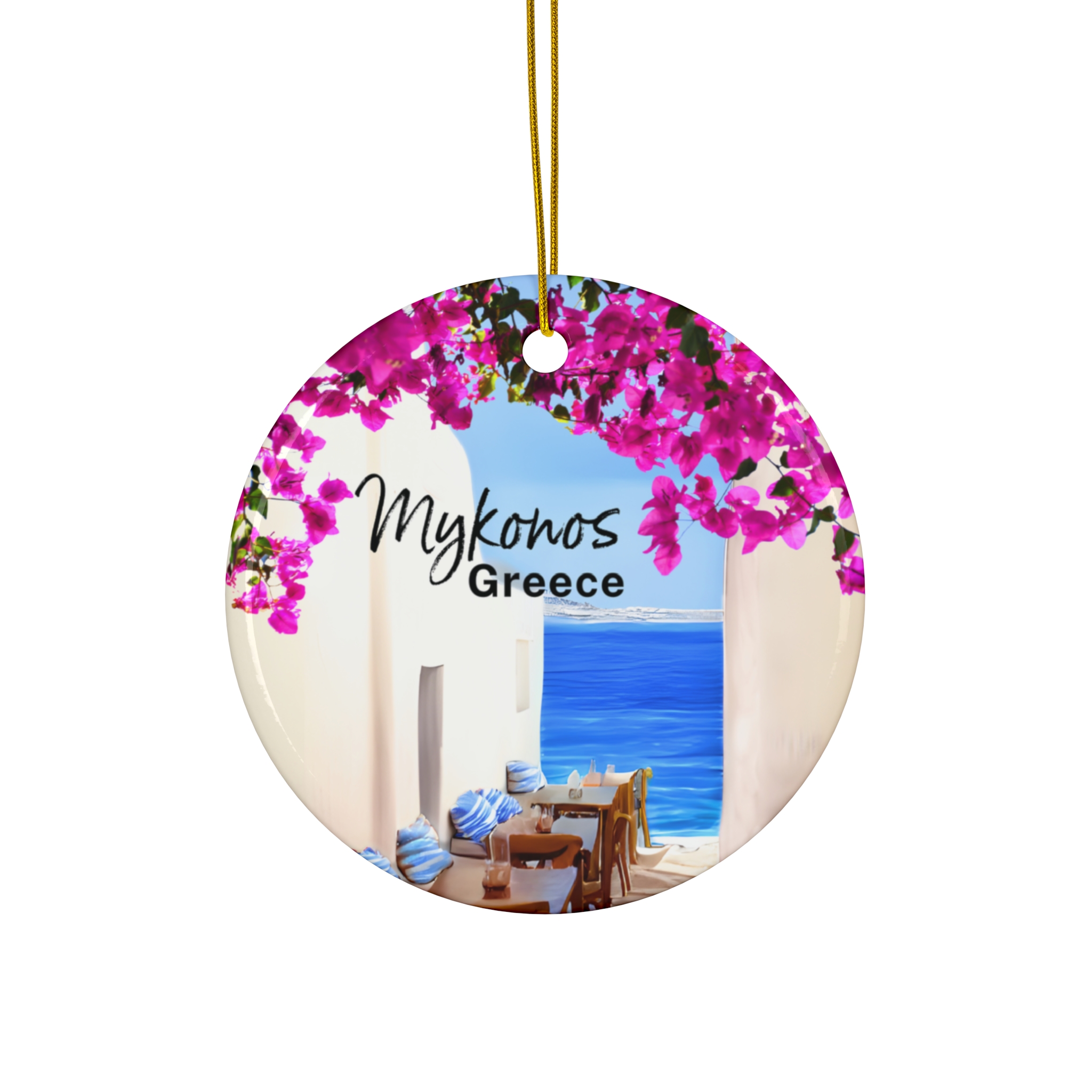 Mykonos Greece Ornament: Single-Sided