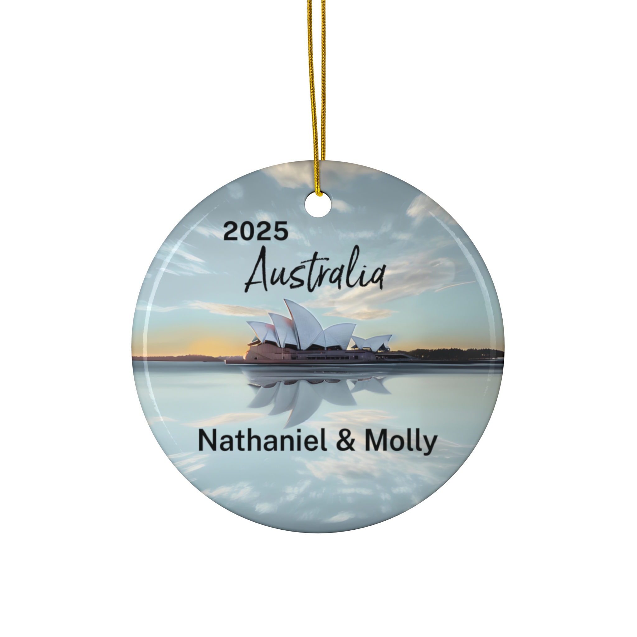 Australia Sydney Opera House Ornament: Single-Sided + Year + Personalization
