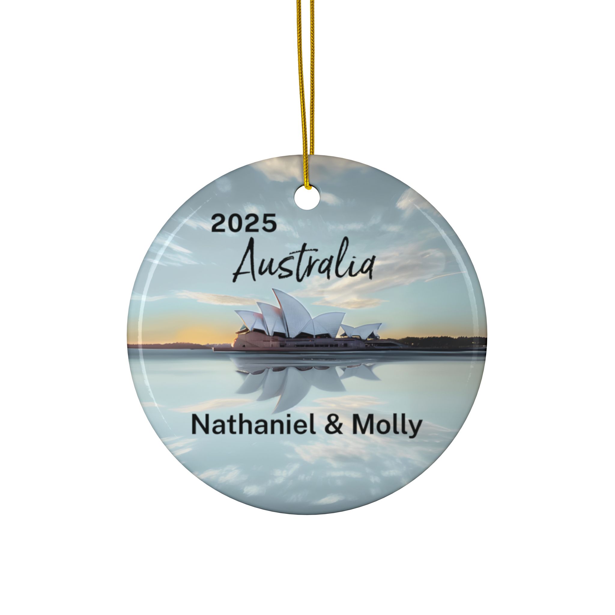 Australia Sydney Opera House Ornament: Double-Sided + Year + Personalization