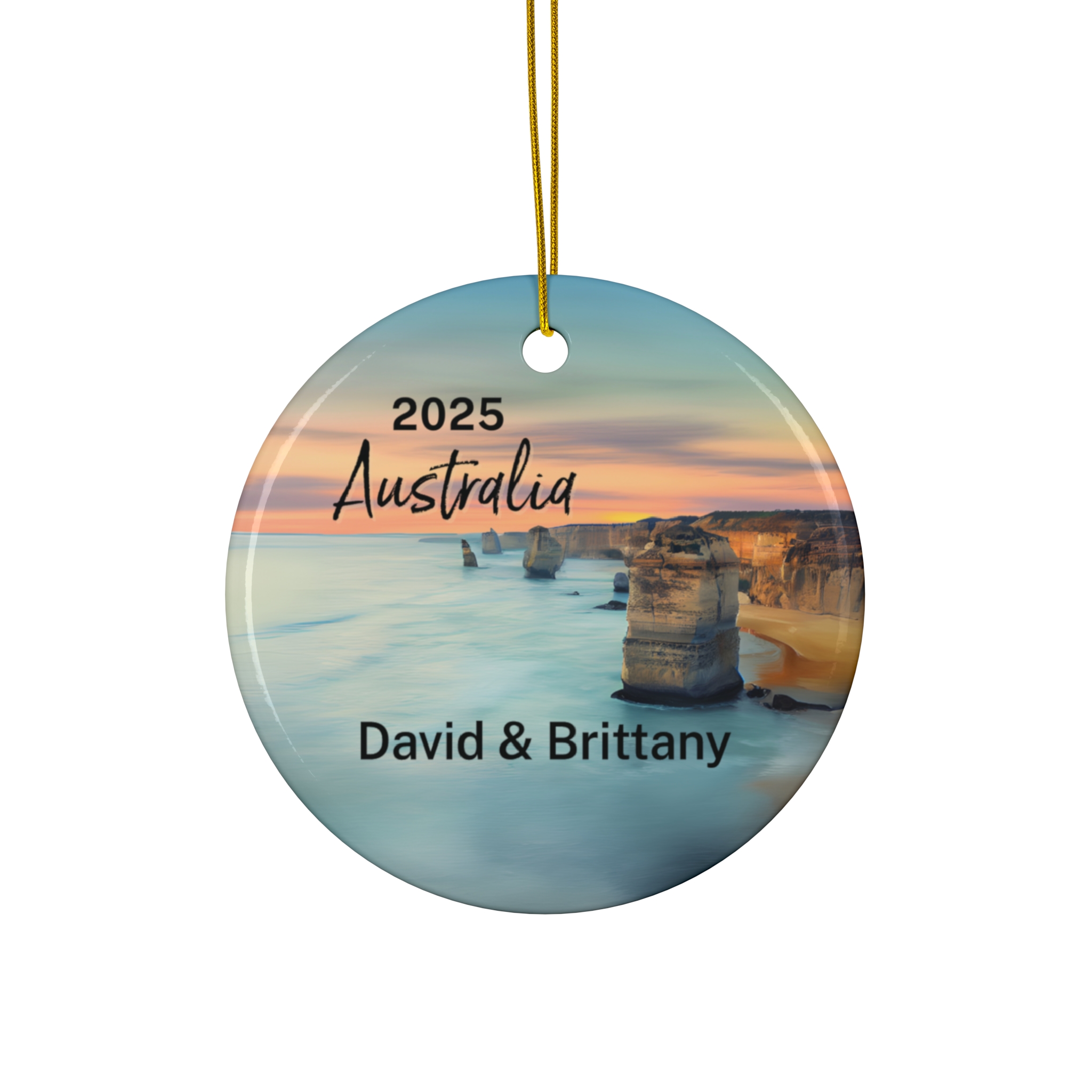 Australia Great Ocean Road Ornament: Single-Sided + Year + Personalization