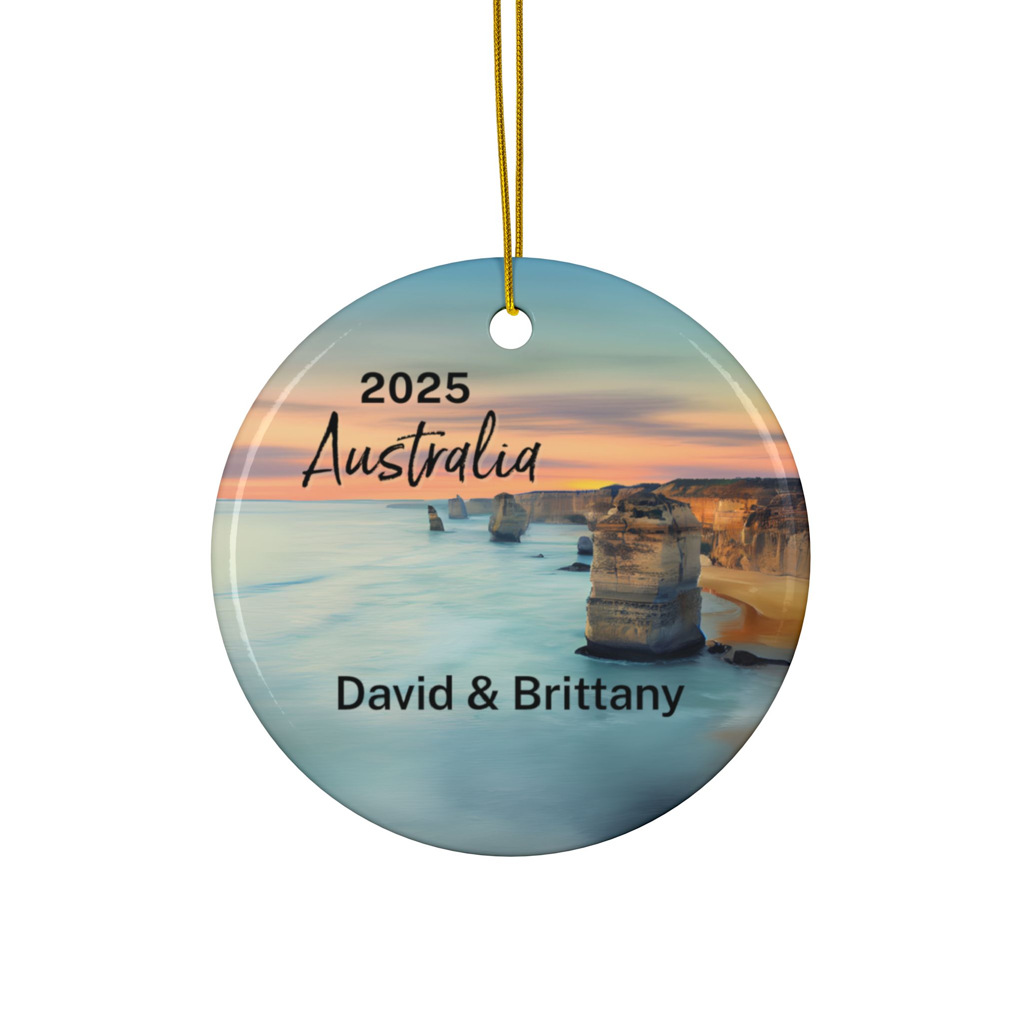 Australia Great Ocean Road Ornament: Double-Sided + Year + Personalization